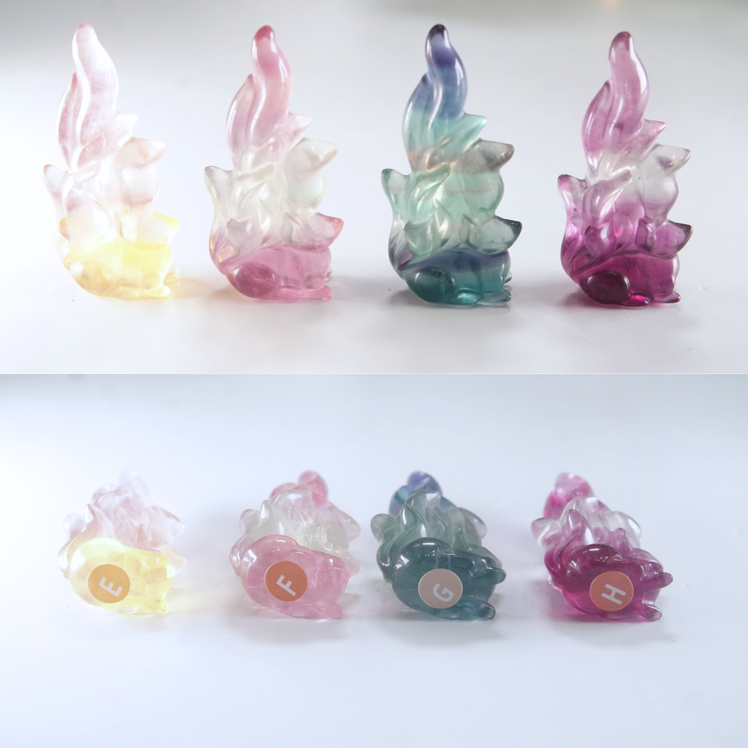 MINI Candy Fluorite Fox Carving | Pick Your Favorite
