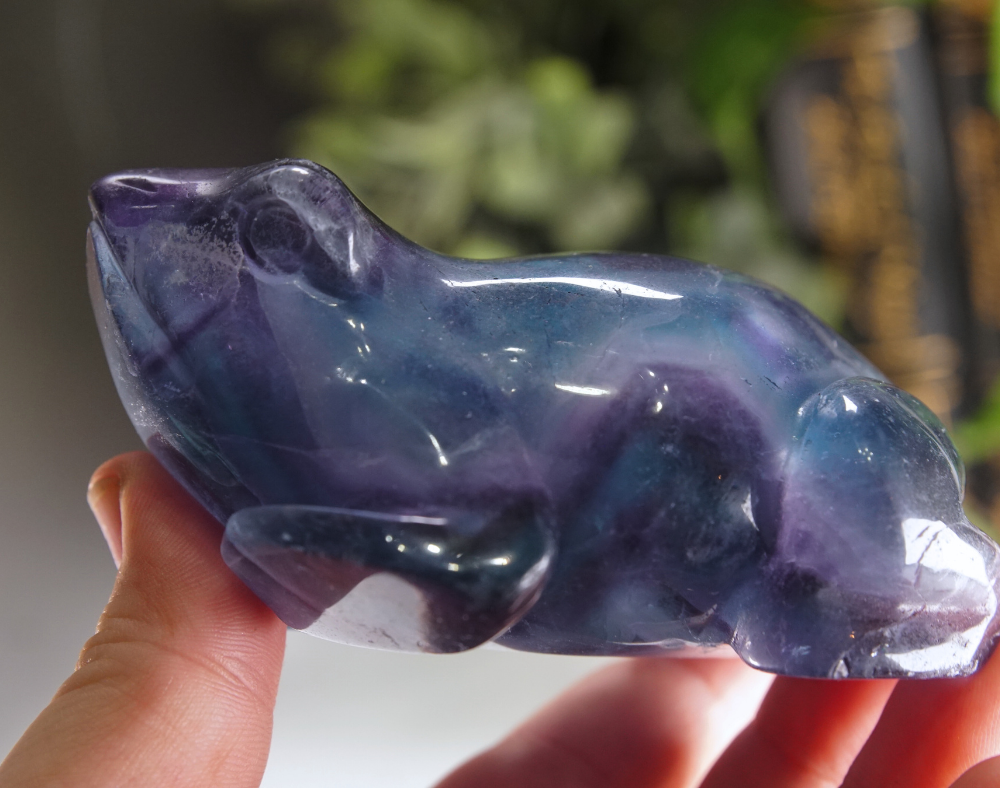 Rainbow Fluorite Frog Carving | Pick Your Favorite