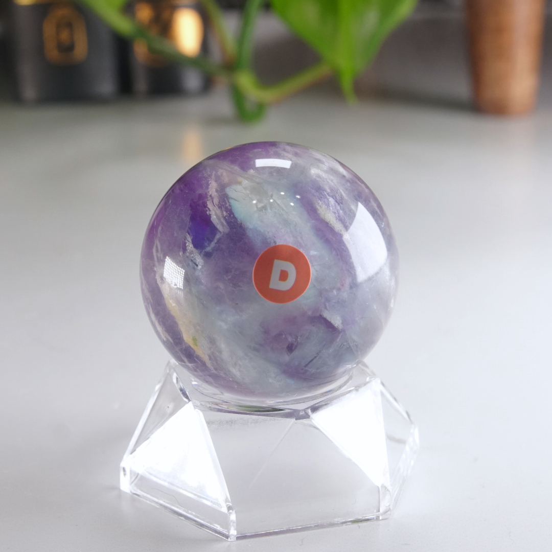Rainbow Fluorite Sphere | High Quality Glassy Fluorite Sphere (D)