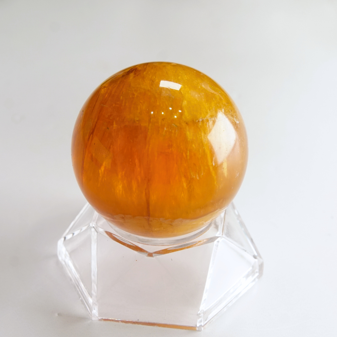 Yellow Fluorite With Mica Sphere | High Quality Glassy Fluorite (D)