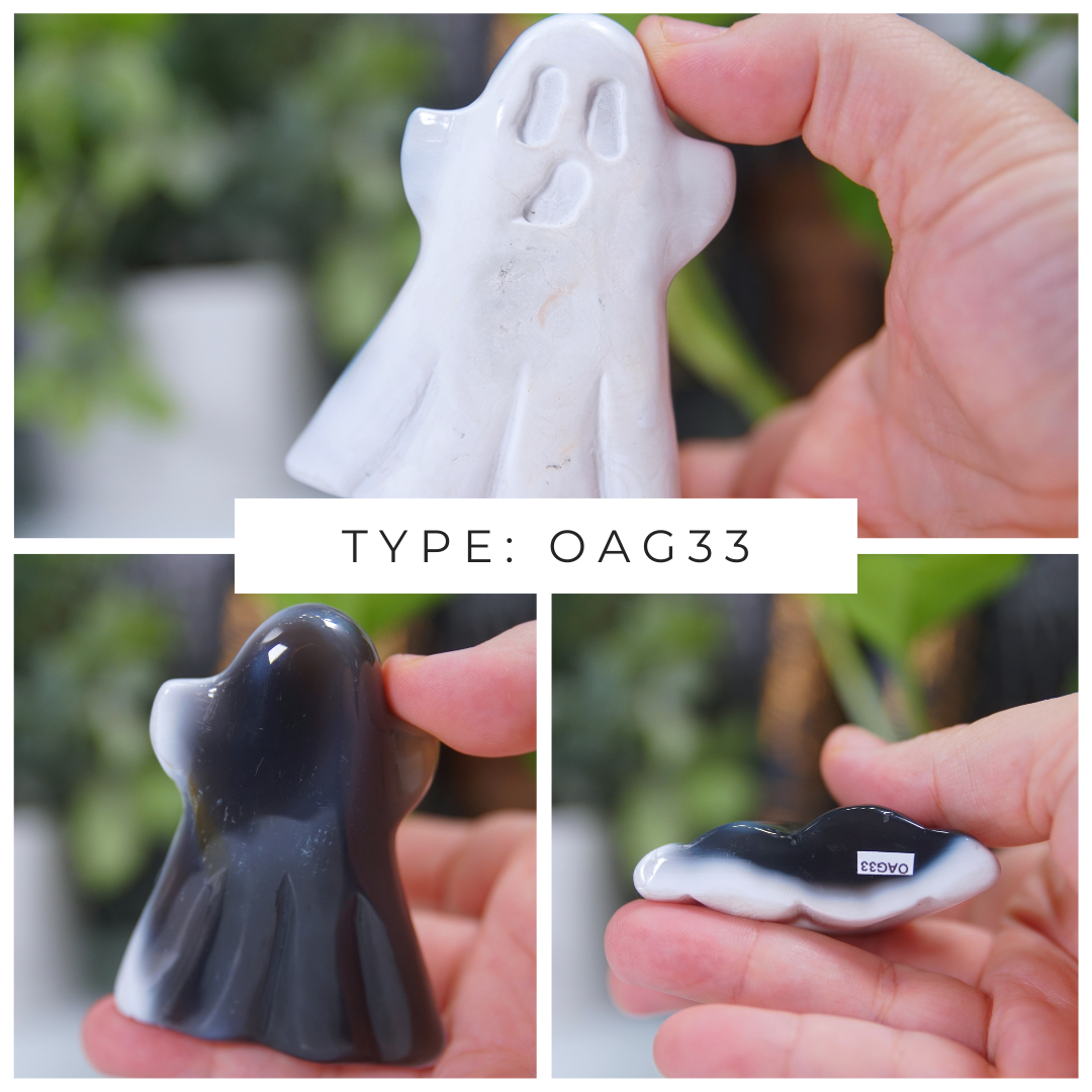 Orca Agate Blue Grey Ghost Carvings