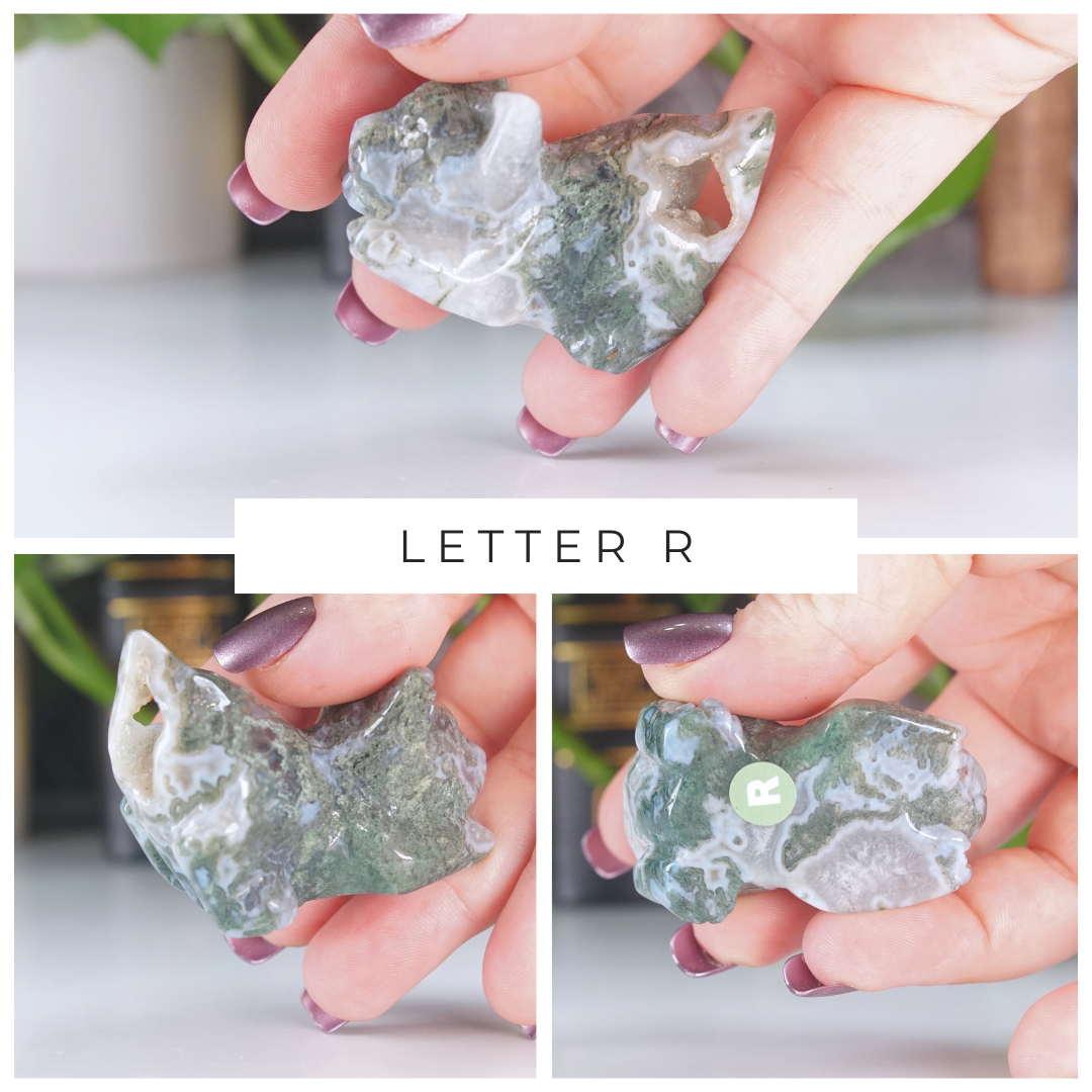 Moss Agate Small Cat Carving | Pick Your Favorite