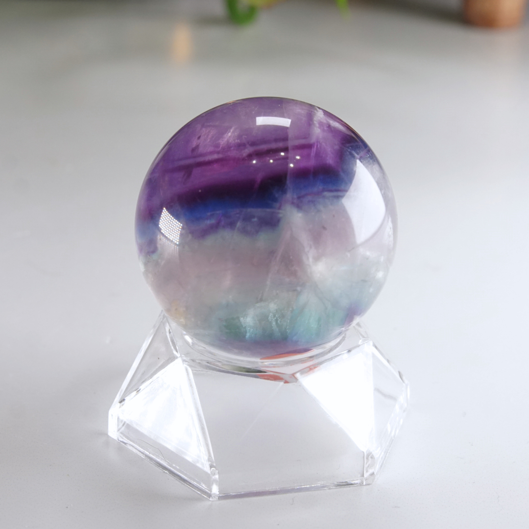 Rainbow Fluorite Sphere | High Quality Glassy Fluorite Sphere (D)