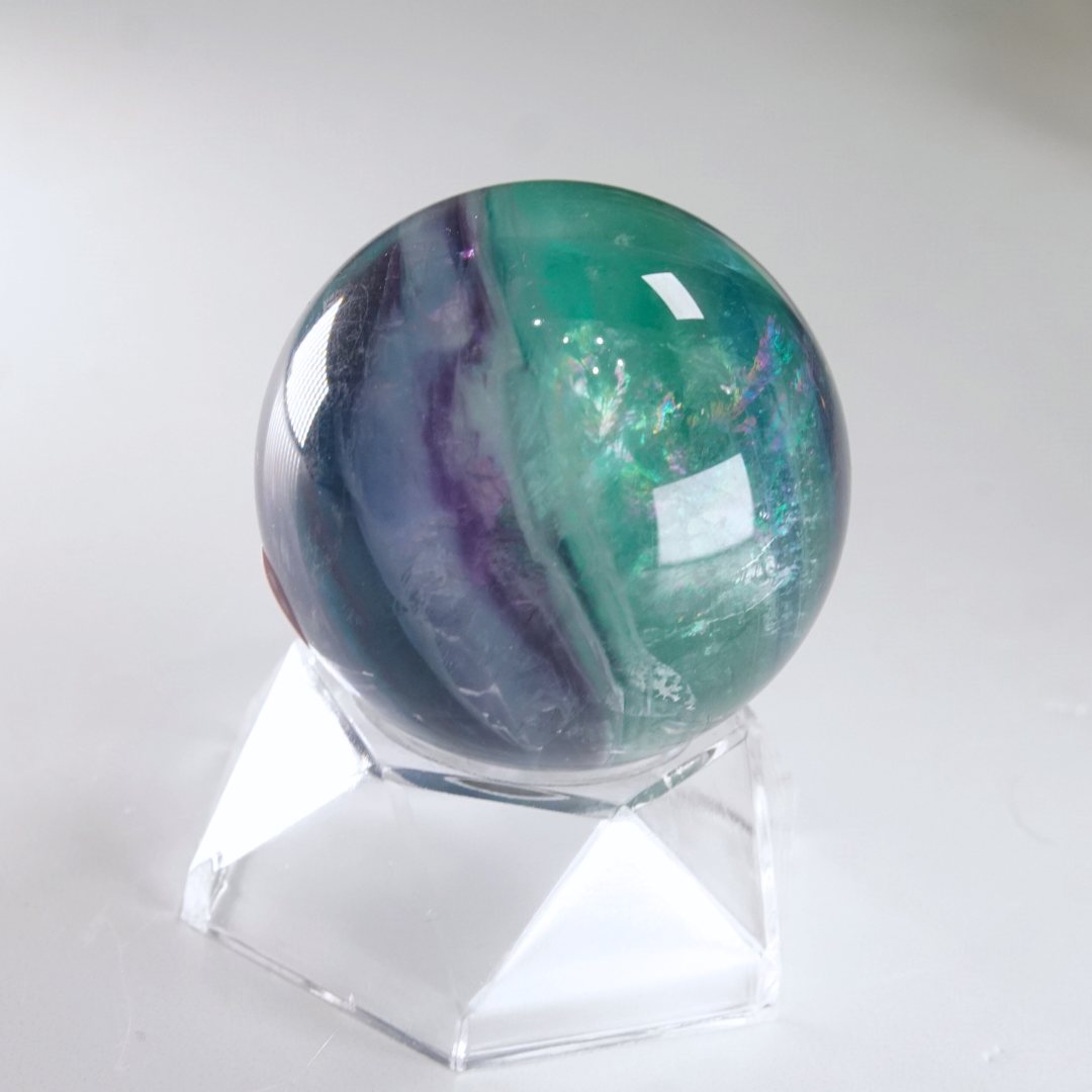 Rainbow Fluorite Sphere | High Quality Glassy Fluorite Sphere (H)
