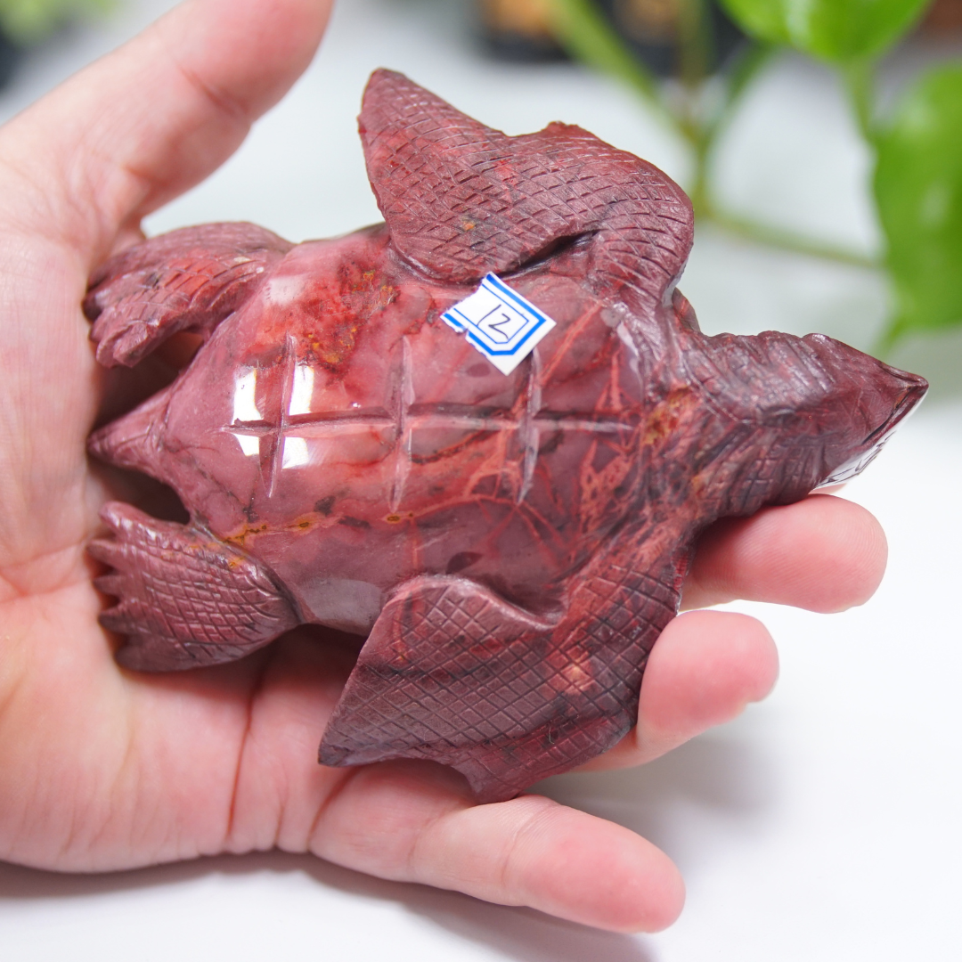 Mookaite Sea Turtle Boutique Carving (with Stand)