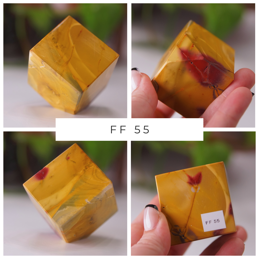 Yellow And Red With Hematite Mookaite Cubes | Pick Your Favorite