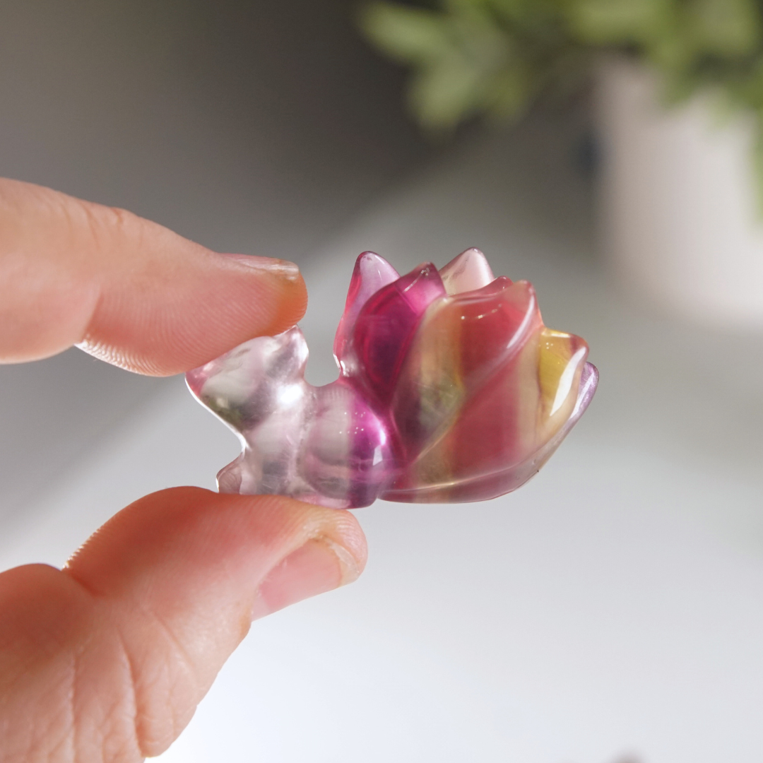 MINI Candy Fluorite Fox Carving | Intuitively Chosen