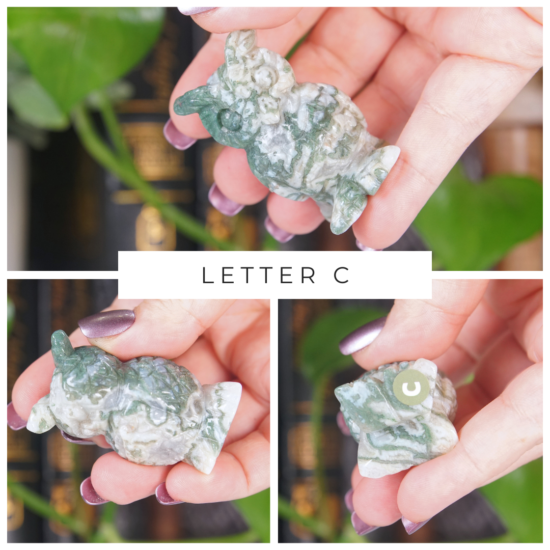 Moss Agate Small Owl Carving | Pick Your Favorite