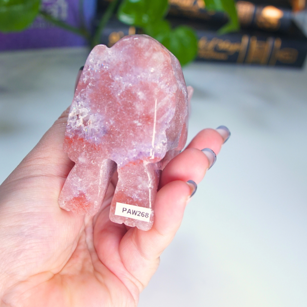 Druzy Amethyst Wolf Crystal Carving Geode Statement Piece