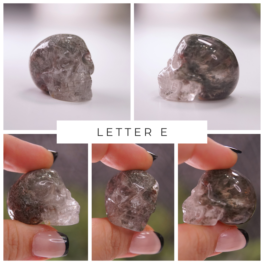 Garden Quartz Skulls Lodolite With Inclusions Crystal Carving (Mini)