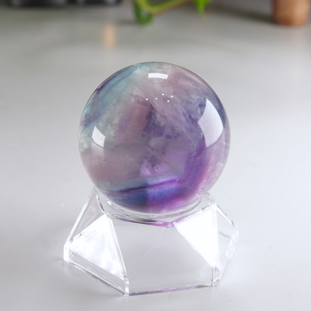 Rainbow Fluorite Sphere | High Quality Glassy Fluorite Sphere (D)