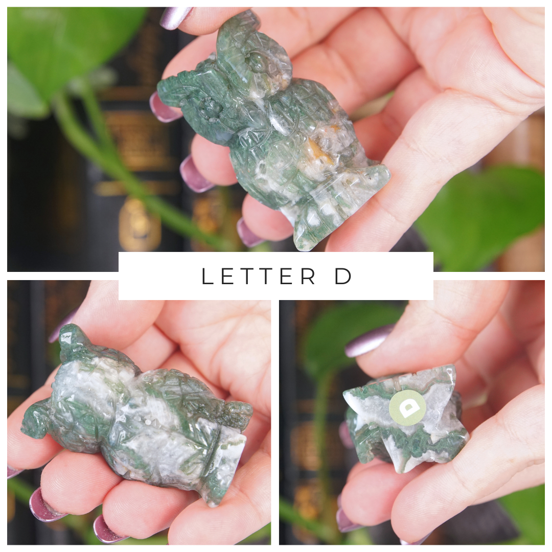 Moss Agate Small Owl Carving | Pick Your Favorite