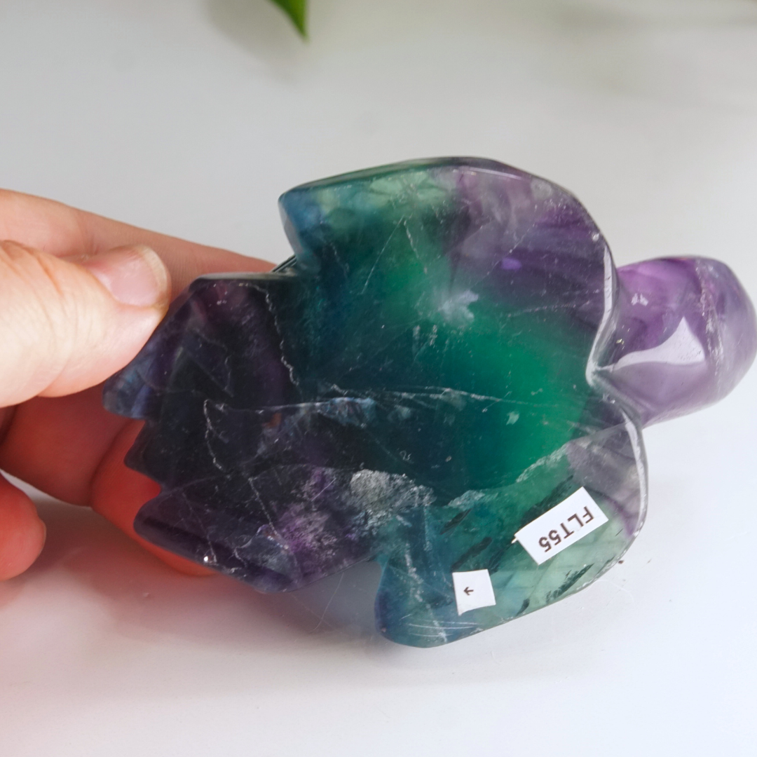 Rainbow Fluorite Turtle Carving | Pick Your Favorite (REPAIRED)