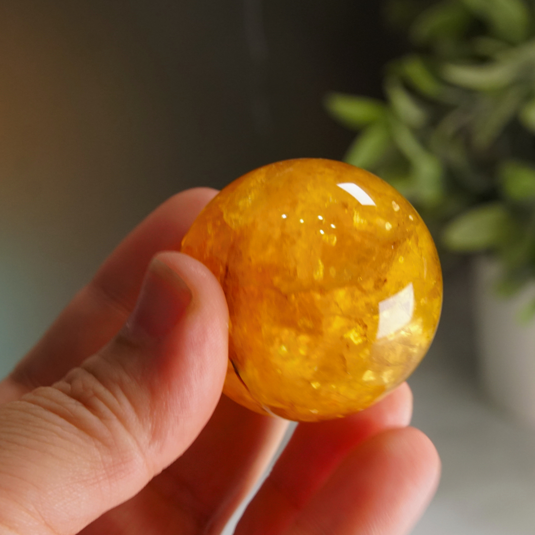Yellow Fluorite With Mica Sphere | High Quality Glassy Fluorite (B)