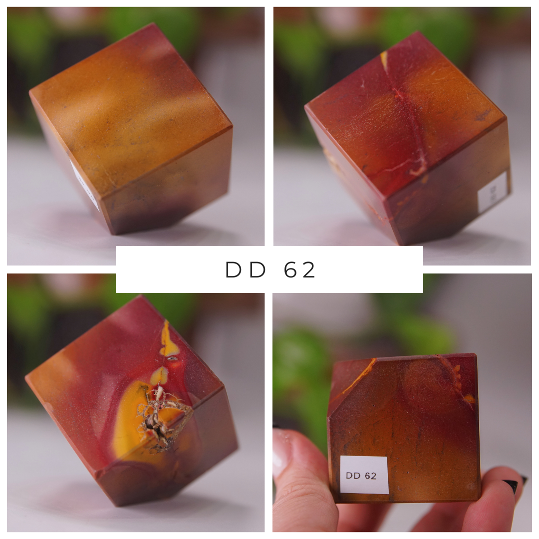 Yellow And Red With Hematite Mookaite Cubes | Pick Your Favorite