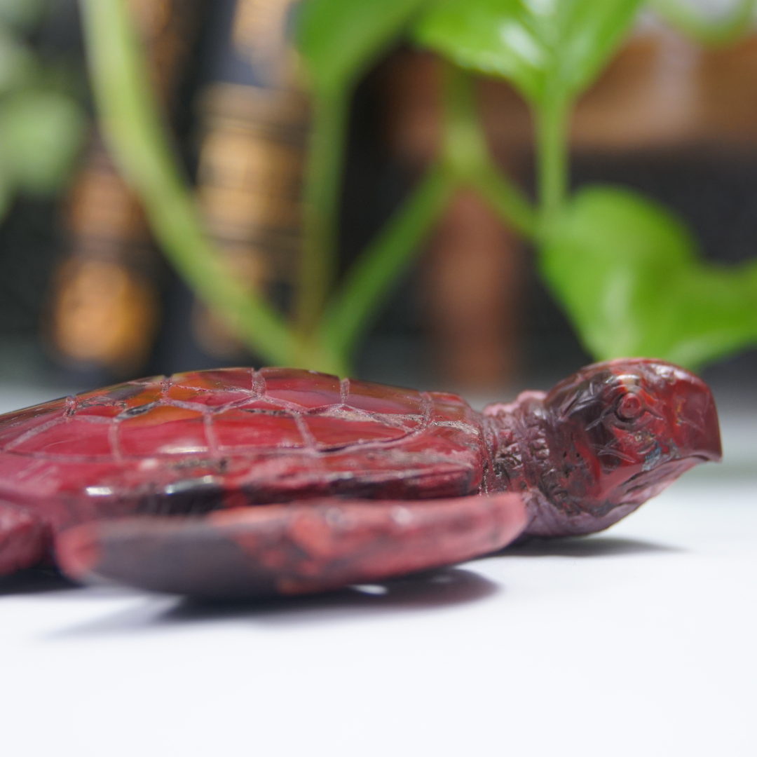 Mookaite Sea Turtle Boutique Carving (with Stand)