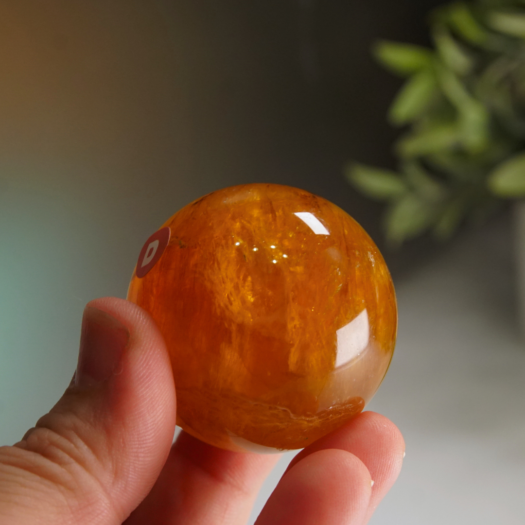 Yellow Fluorite With Mica Sphere | High Quality Glassy Fluorite (D)