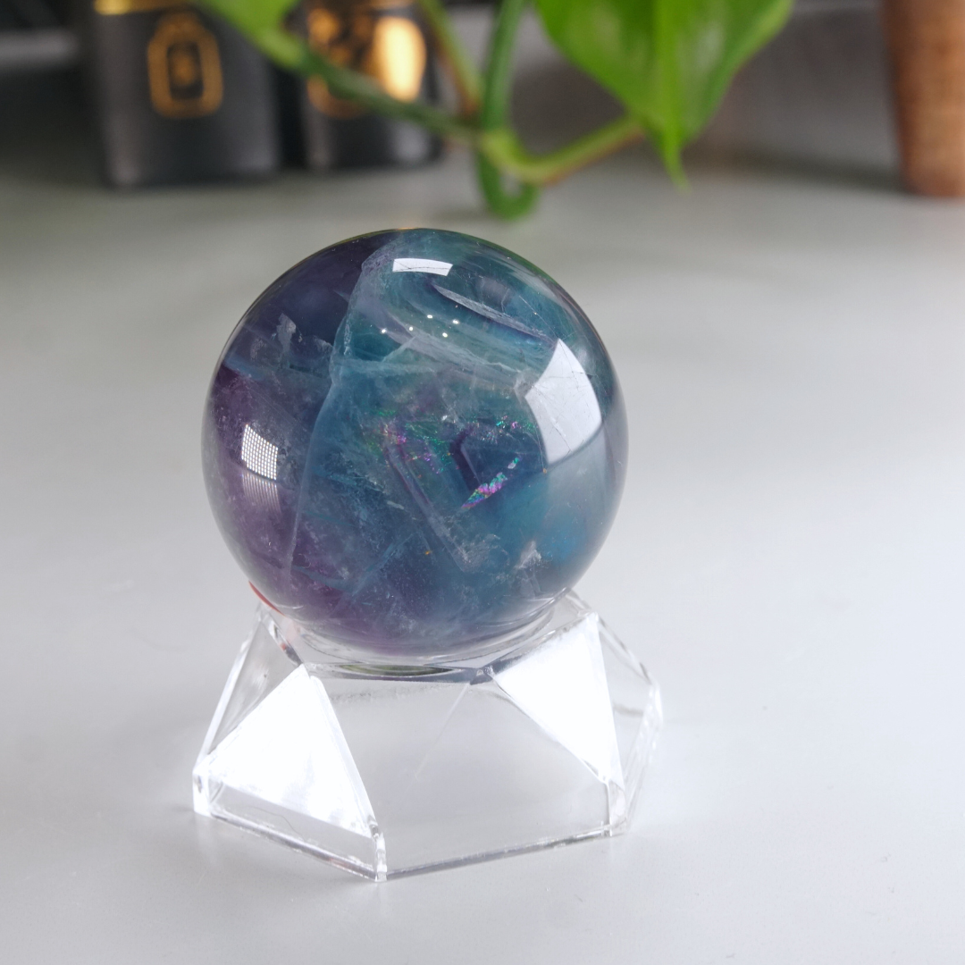 Rainbow Fluorite Sphere | High Quality Glassy Fluorite Sphere (B)