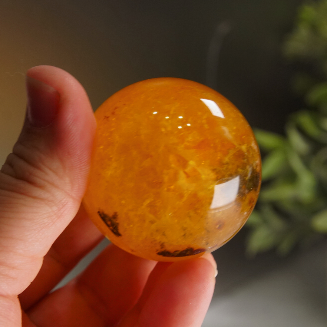 Yellow Fluorite With Mica Sphere | High Quality Glassy Fluorite (F)