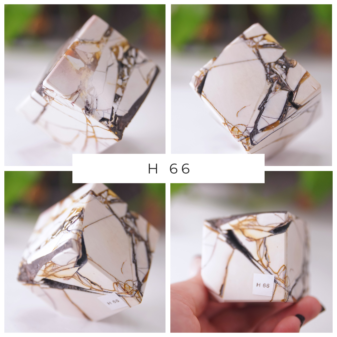 Eggshell Cream And White With Hematite Mookaite Cubes | Pick Your Favorite