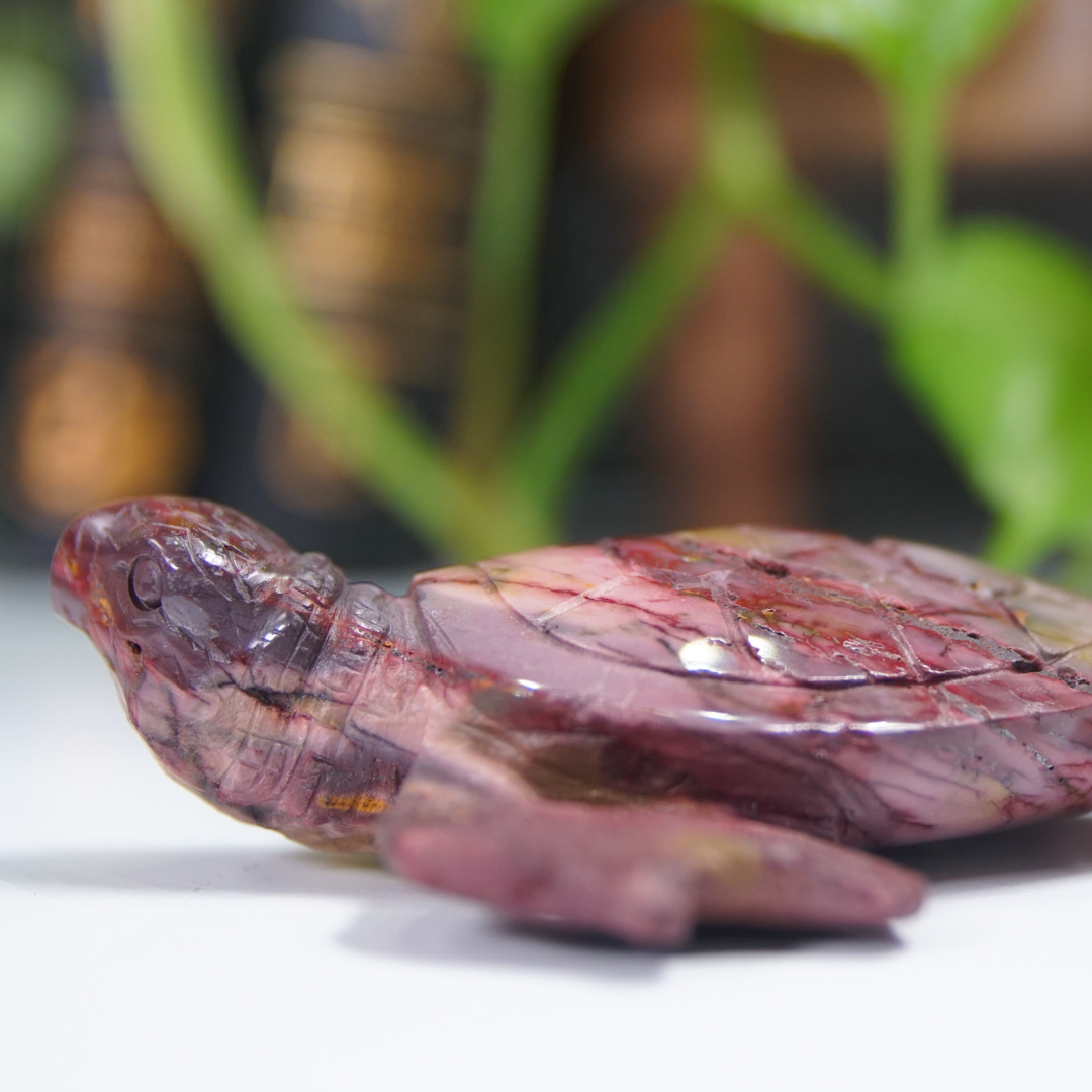 Mookaite Sea Turtle Boutique Carving (with Stand)