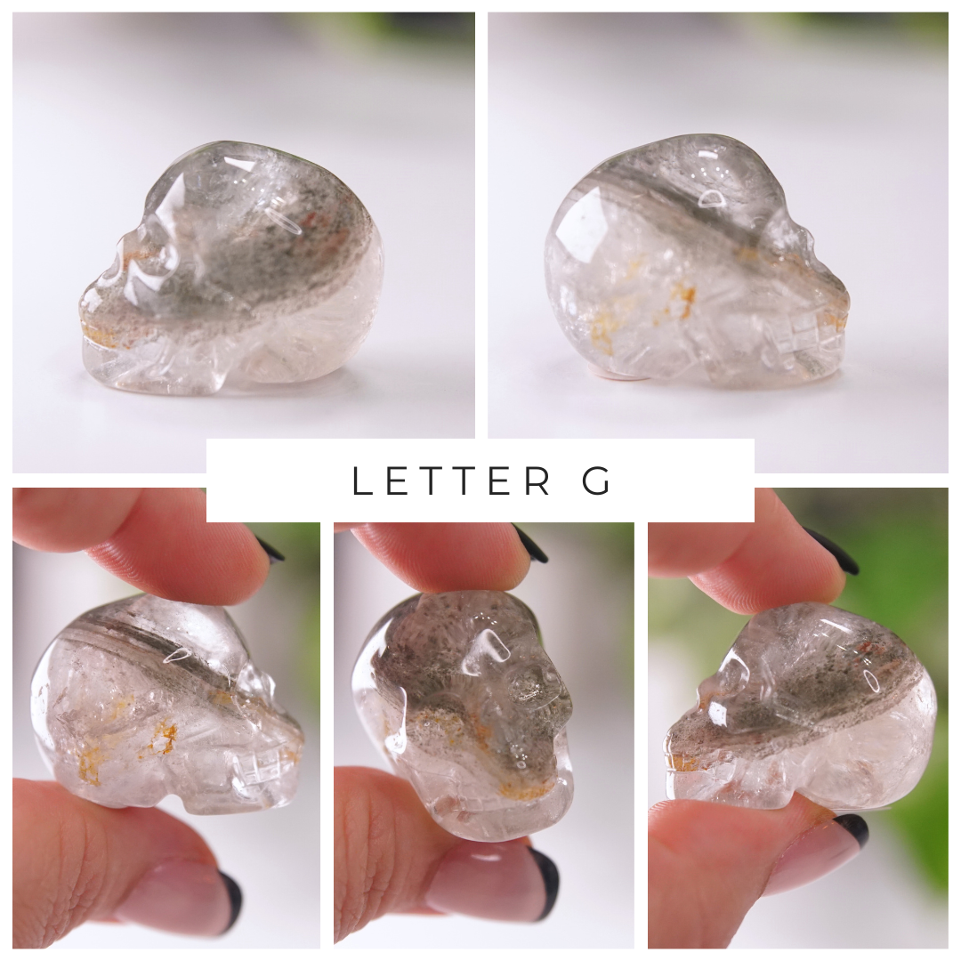 Garden Quartz Skulls Lodolite With Inclusions Crystal Carving (Mini)