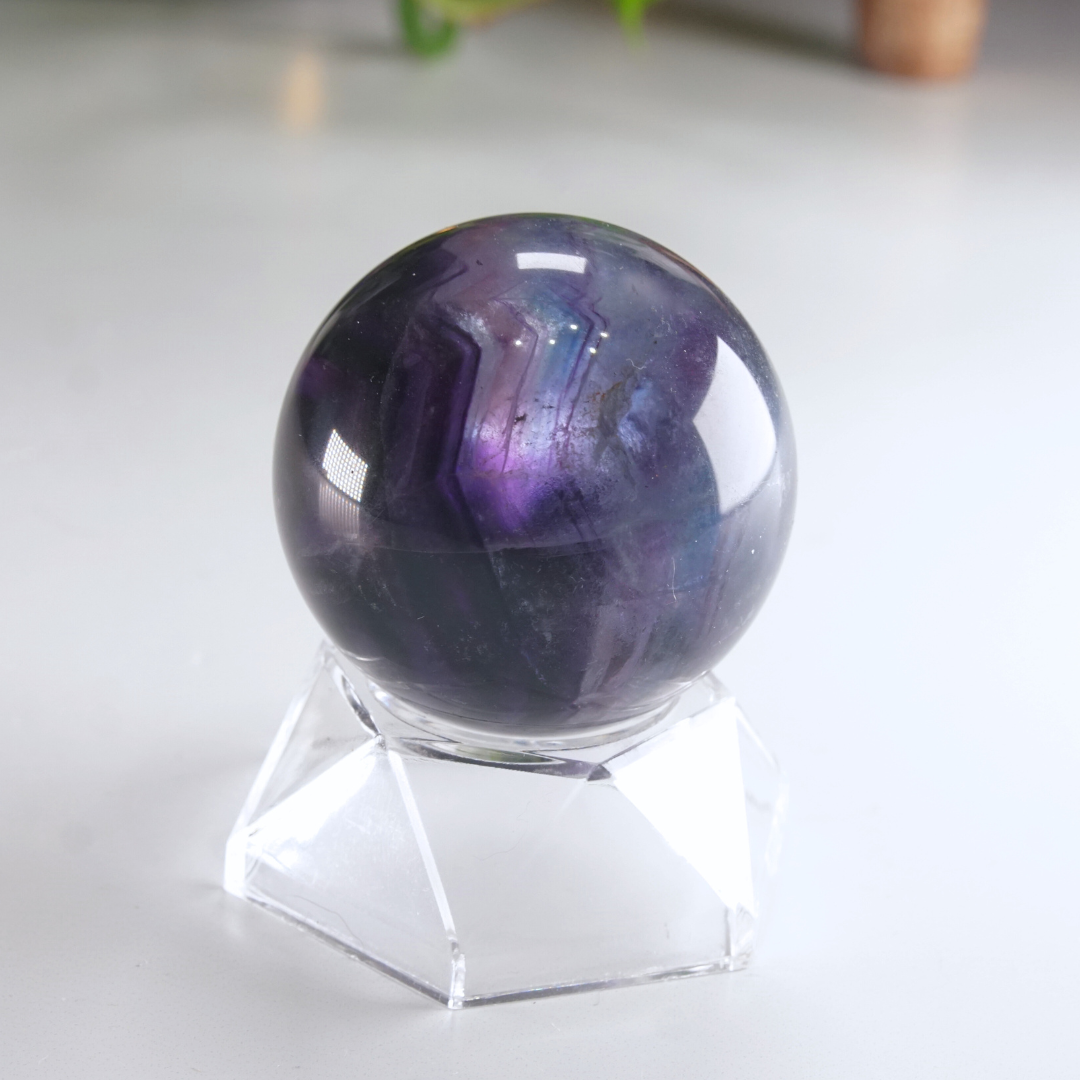 Rainbow Fluorite Sphere | High Quality Glassy Fluorite Sphere (E)