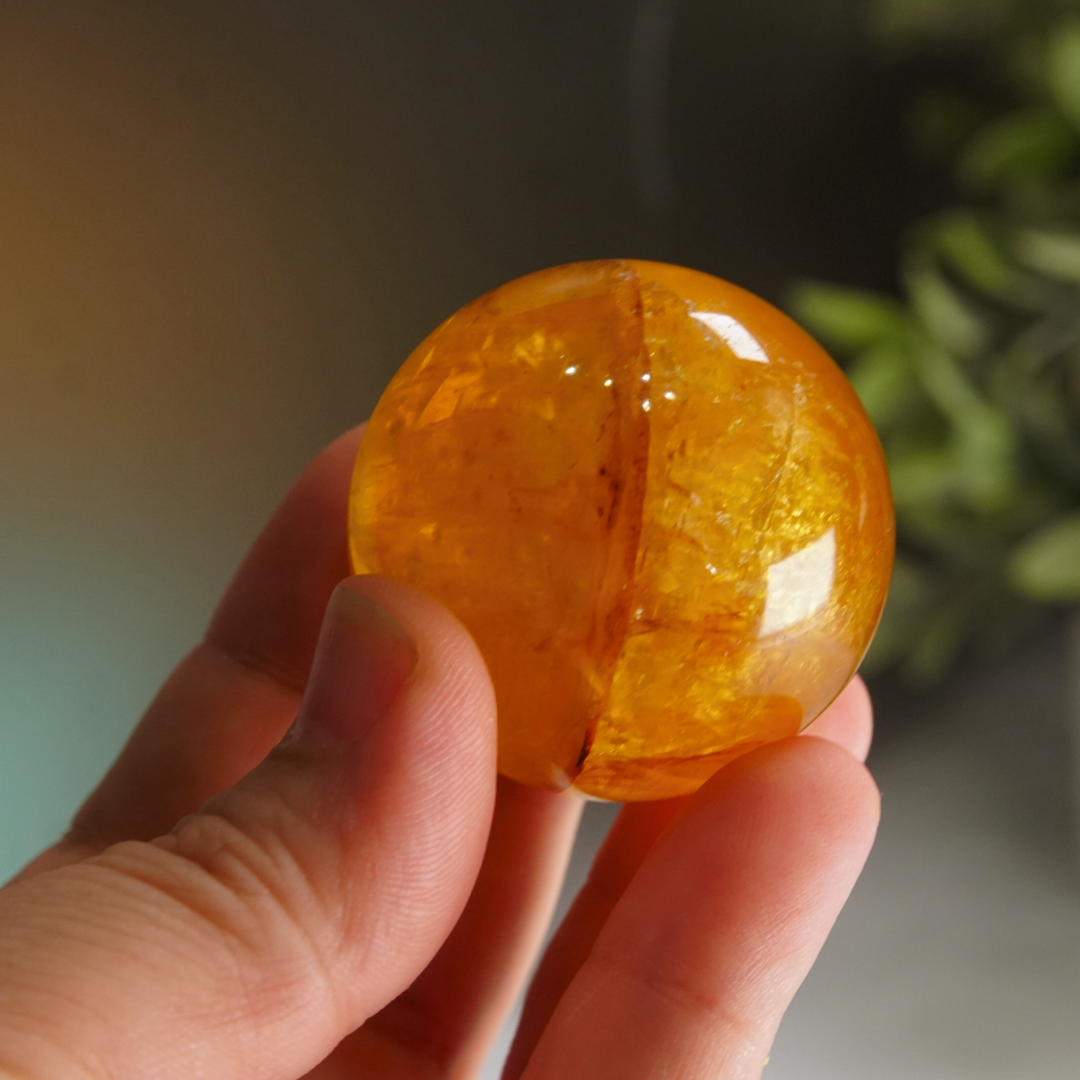 Yellow Fluorite With Mica Sphere | High Quality Glassy Fluorite (B)