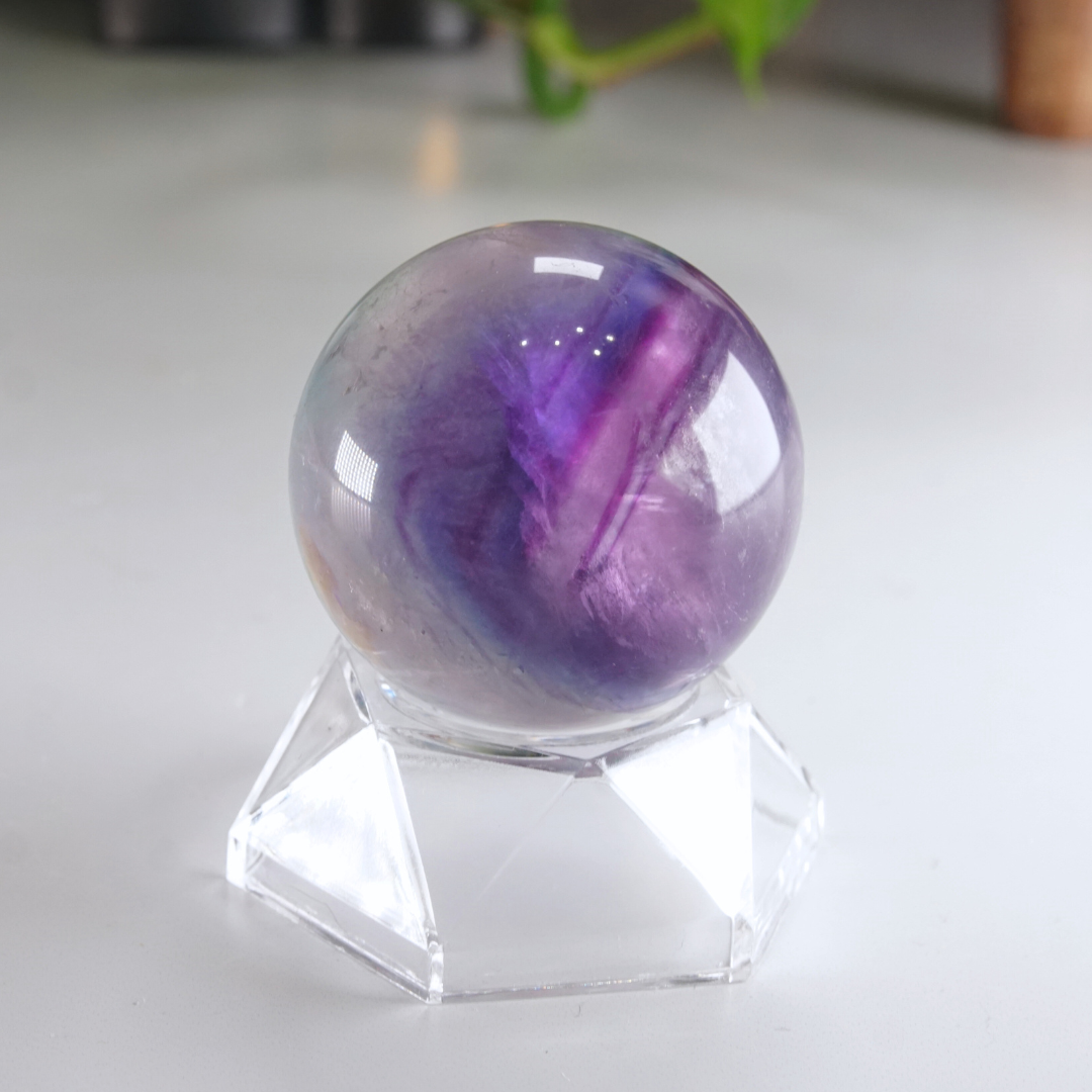 Rainbow Fluorite Sphere | High Quality Glassy Fluorite Sphere (D)