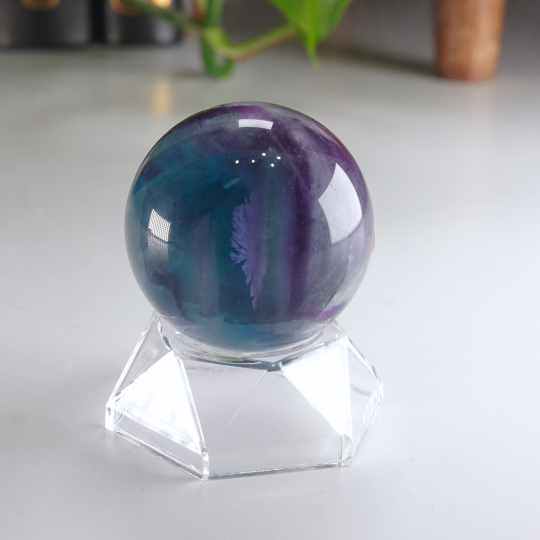 Rainbow Fluorite Sphere | High Quality Glassy Fluorite Sphere (B)