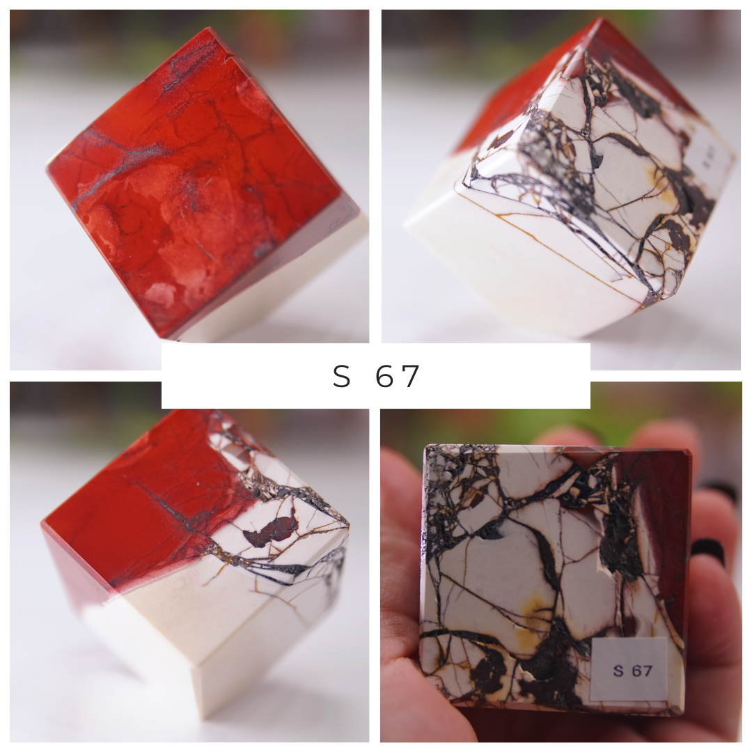 Red And White Mookaite Cubes | Pick Your Favorite