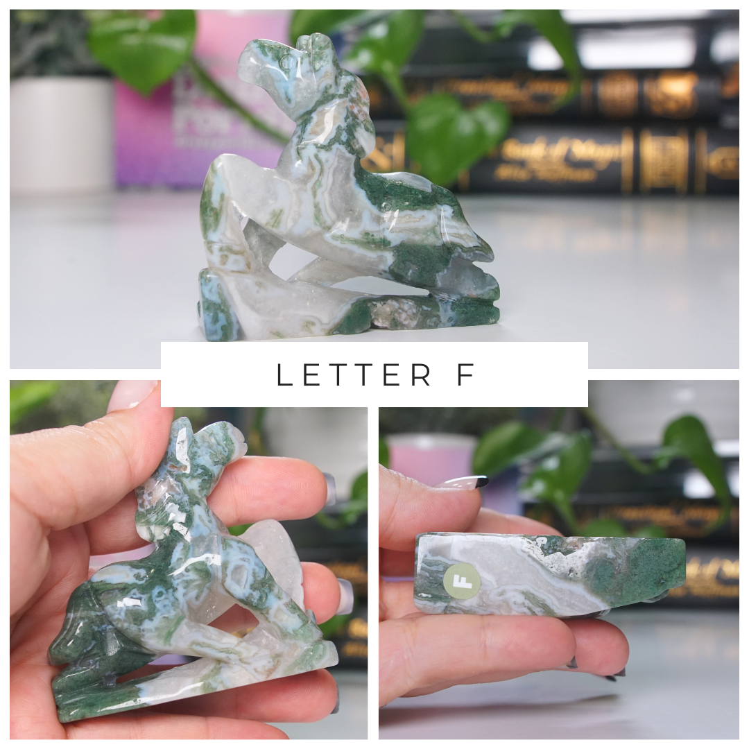 Moss Agate Small Horse Carving | Pick Your Favorite