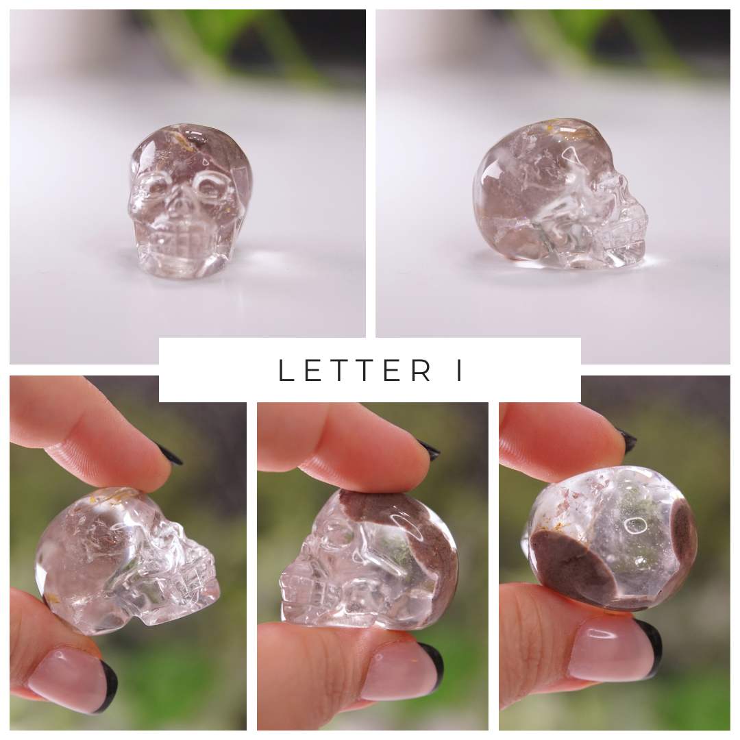 Garden Quartz Skulls Lodolite With Inclusions Crystal Carving (Mini)