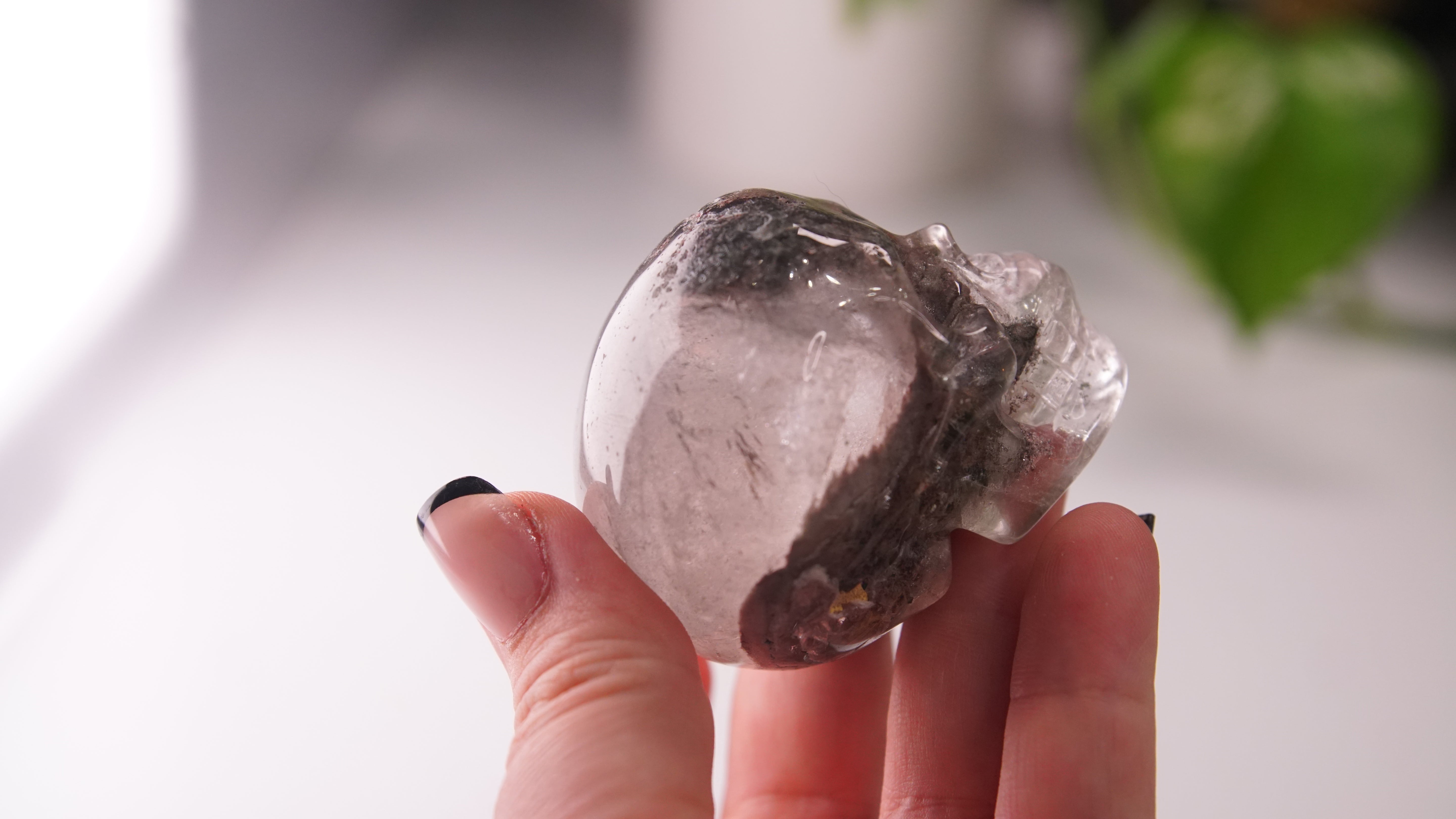 Garden Quartz Skulls Lodolite With Inclusions Crystal Carving (Large)