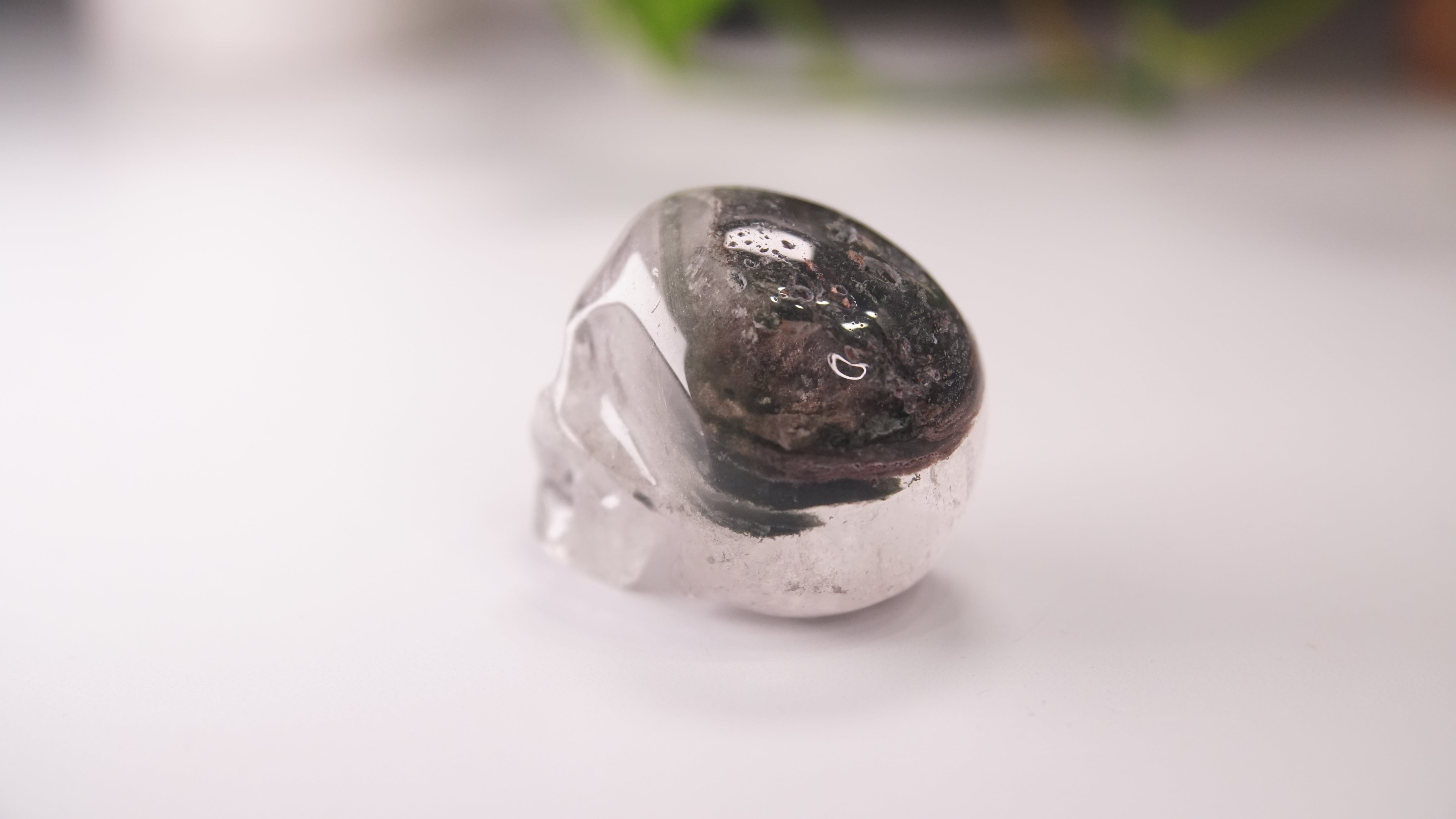 Garden Quartz Skulls Lodolite With Inclusions Crystal Carving (Large)