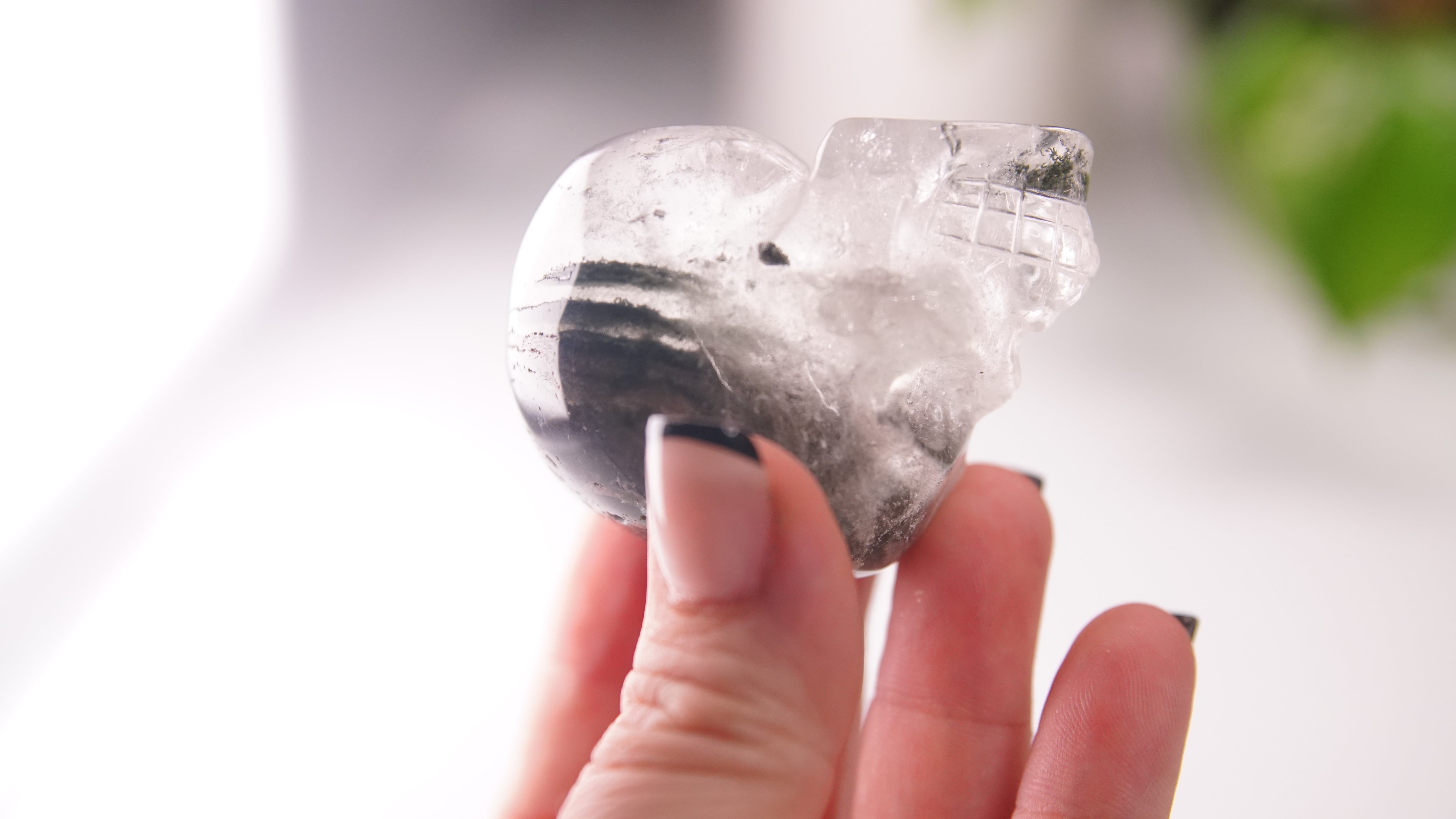 Garden Quartz Skulls Lodolite With Inclusions Crystal Carving (Large)