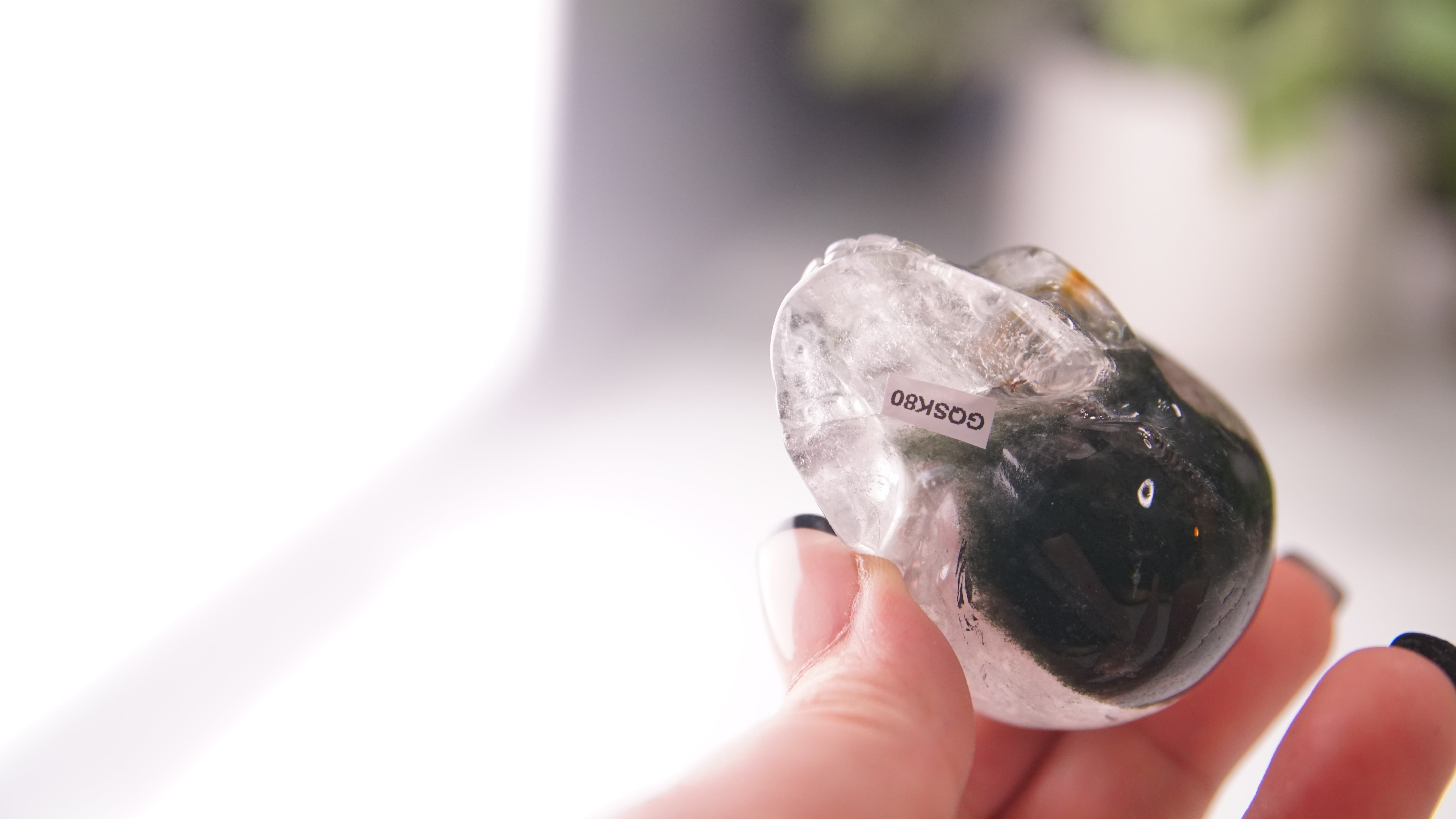 Garden Quartz Skulls Lodolite With Inclusions Crystal Carving (Large)