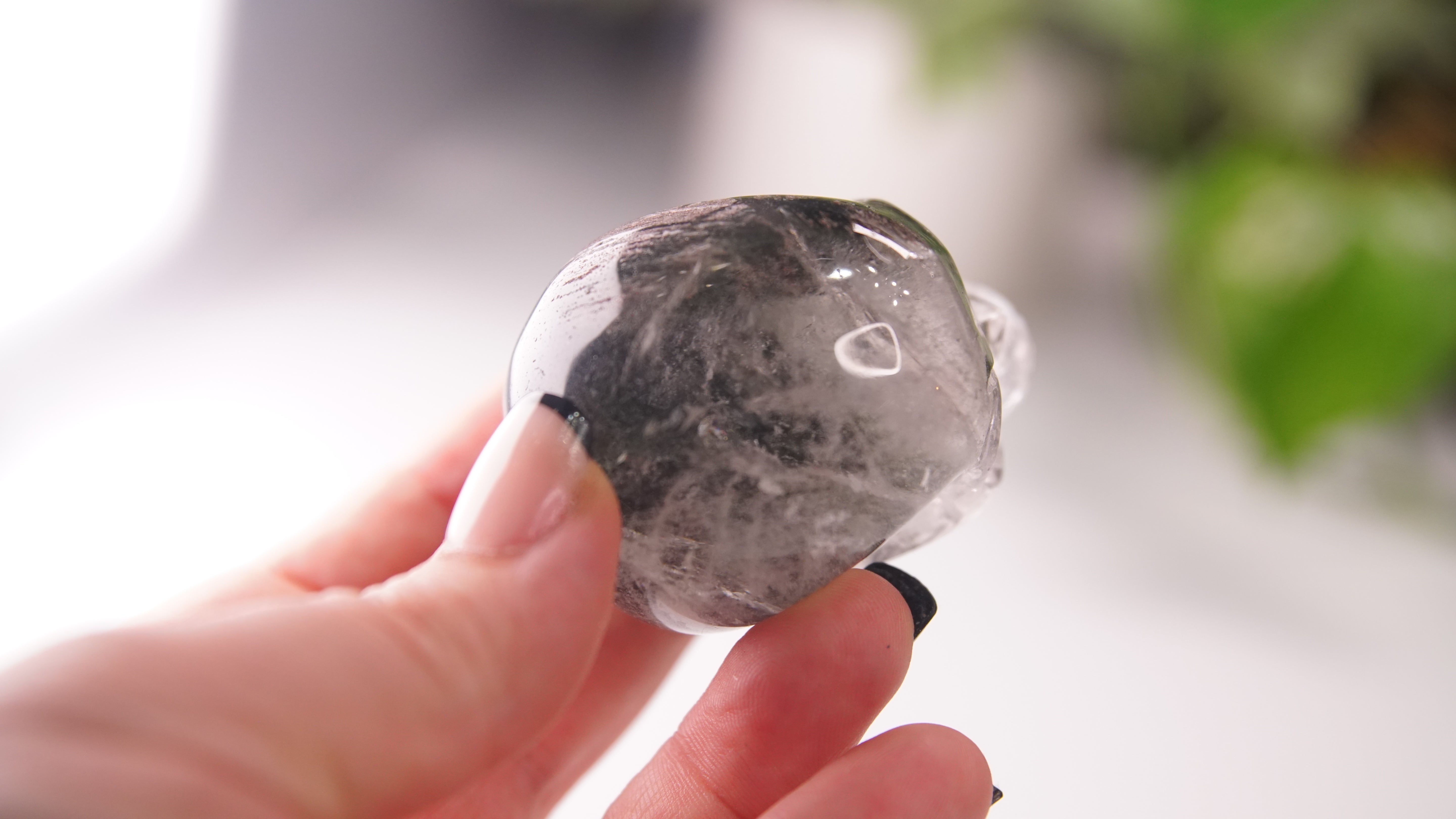 Garden Quartz Skulls Lodolite With Inclusions Crystal Carving (Large)