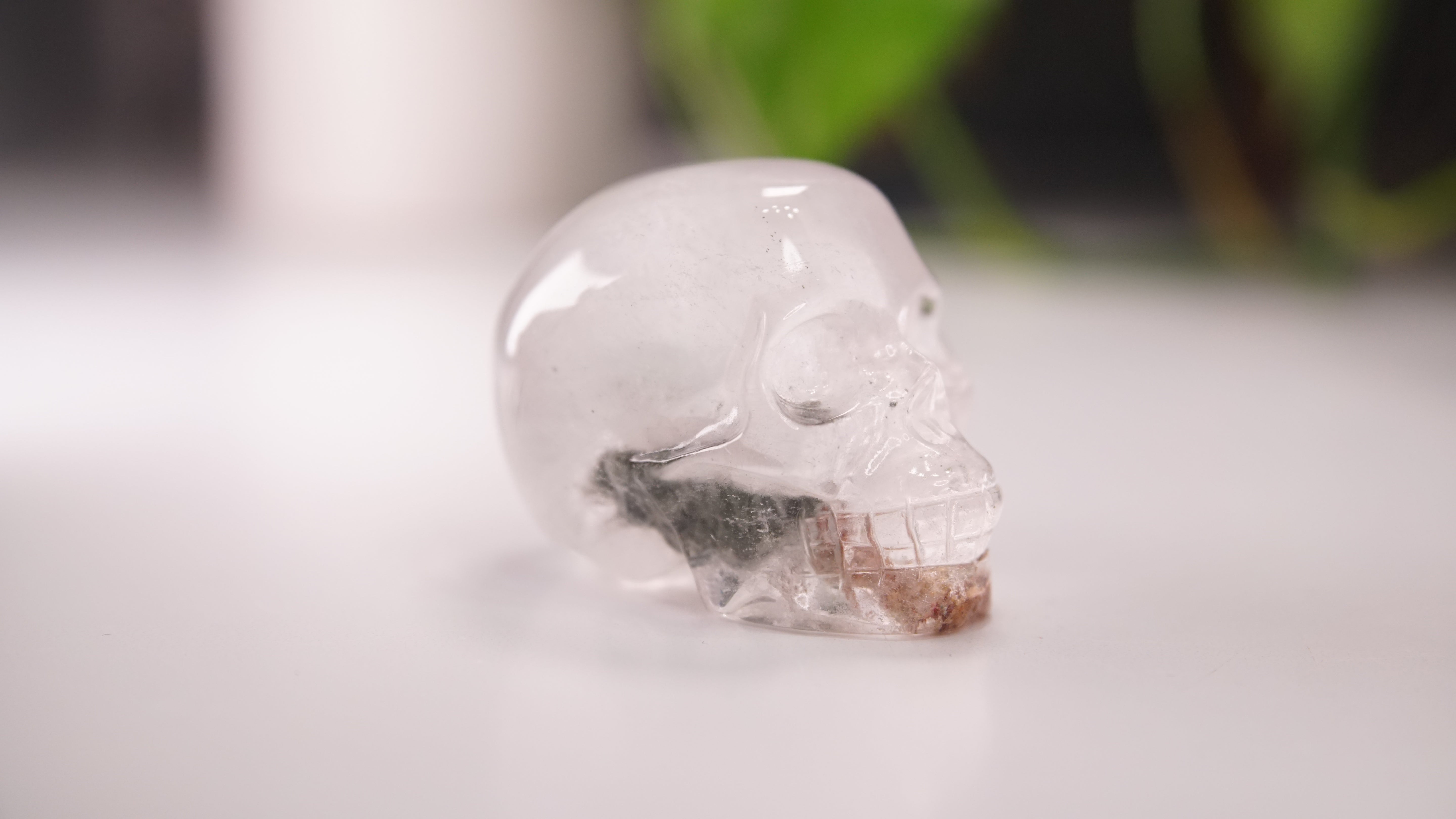 Garden Quartz Skulls Lodolite With Inclusions Crystal Carving (Large)