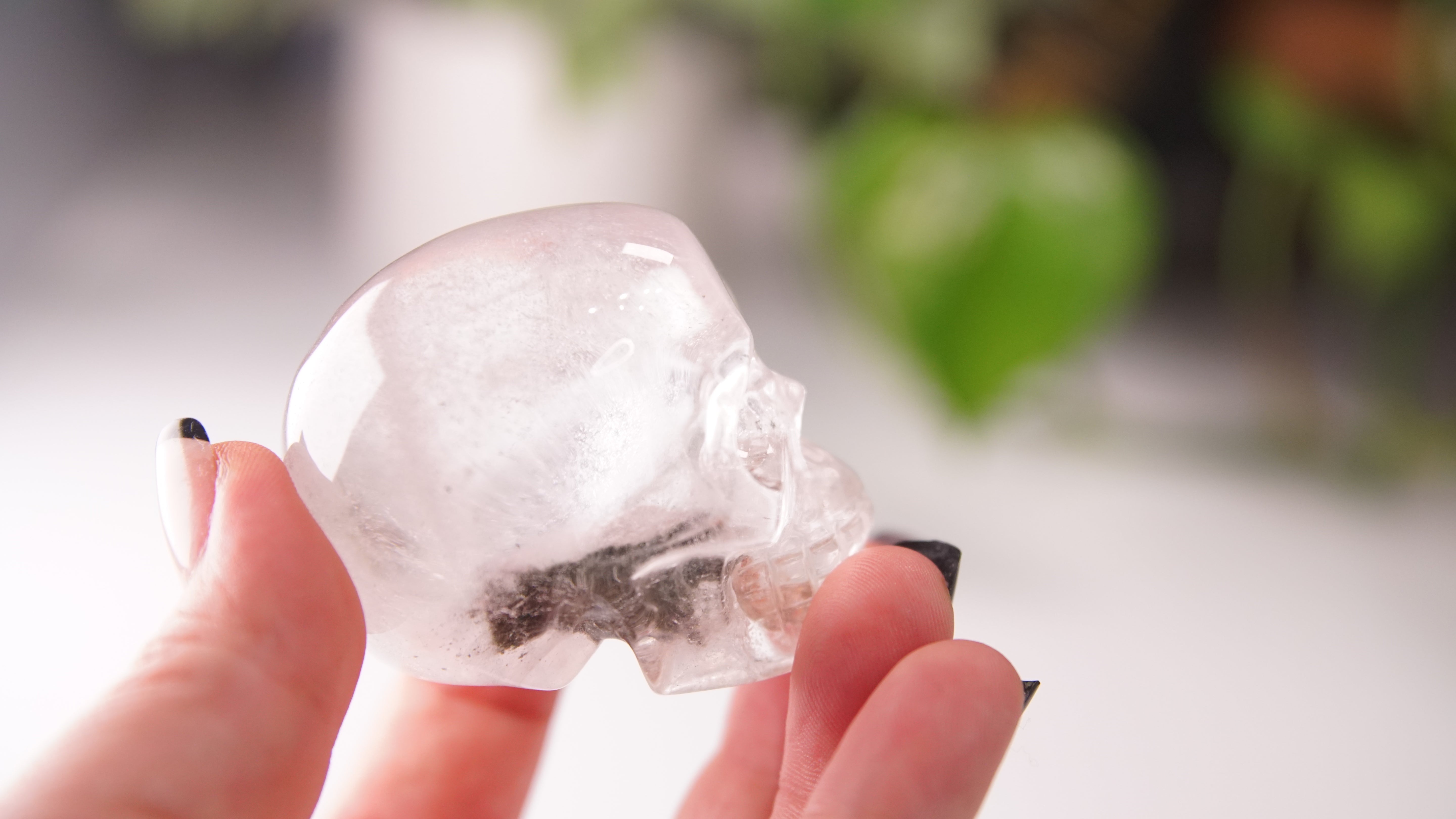 Garden Quartz Skulls Lodolite With Inclusions Crystal Carving (Large)