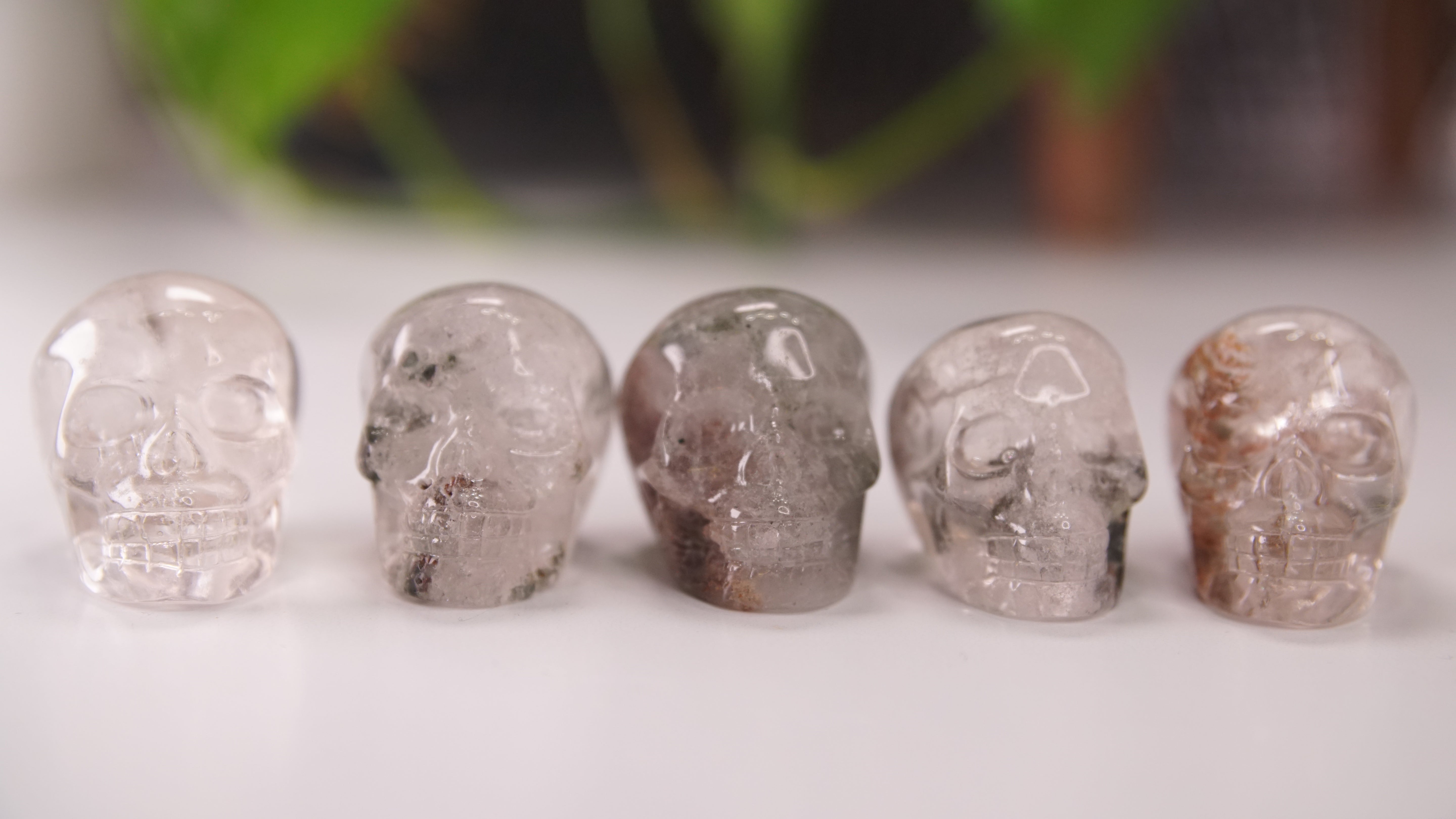 Garden Quartz Skulls Lodolite With Inclusions Crystal Carving (Small)