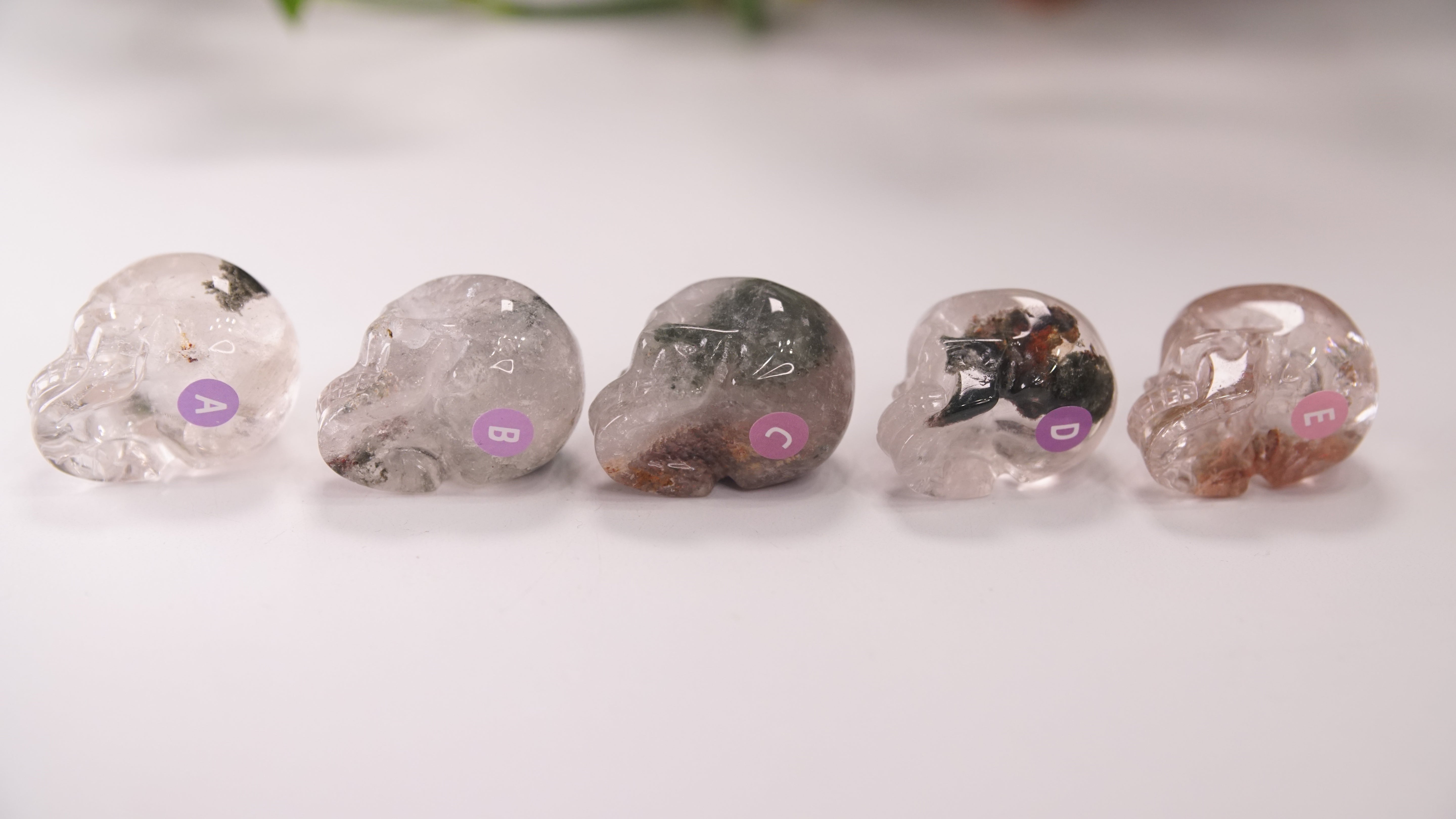 Garden Quartz Skulls Lodolite With Inclusions Crystal Carving (Small)