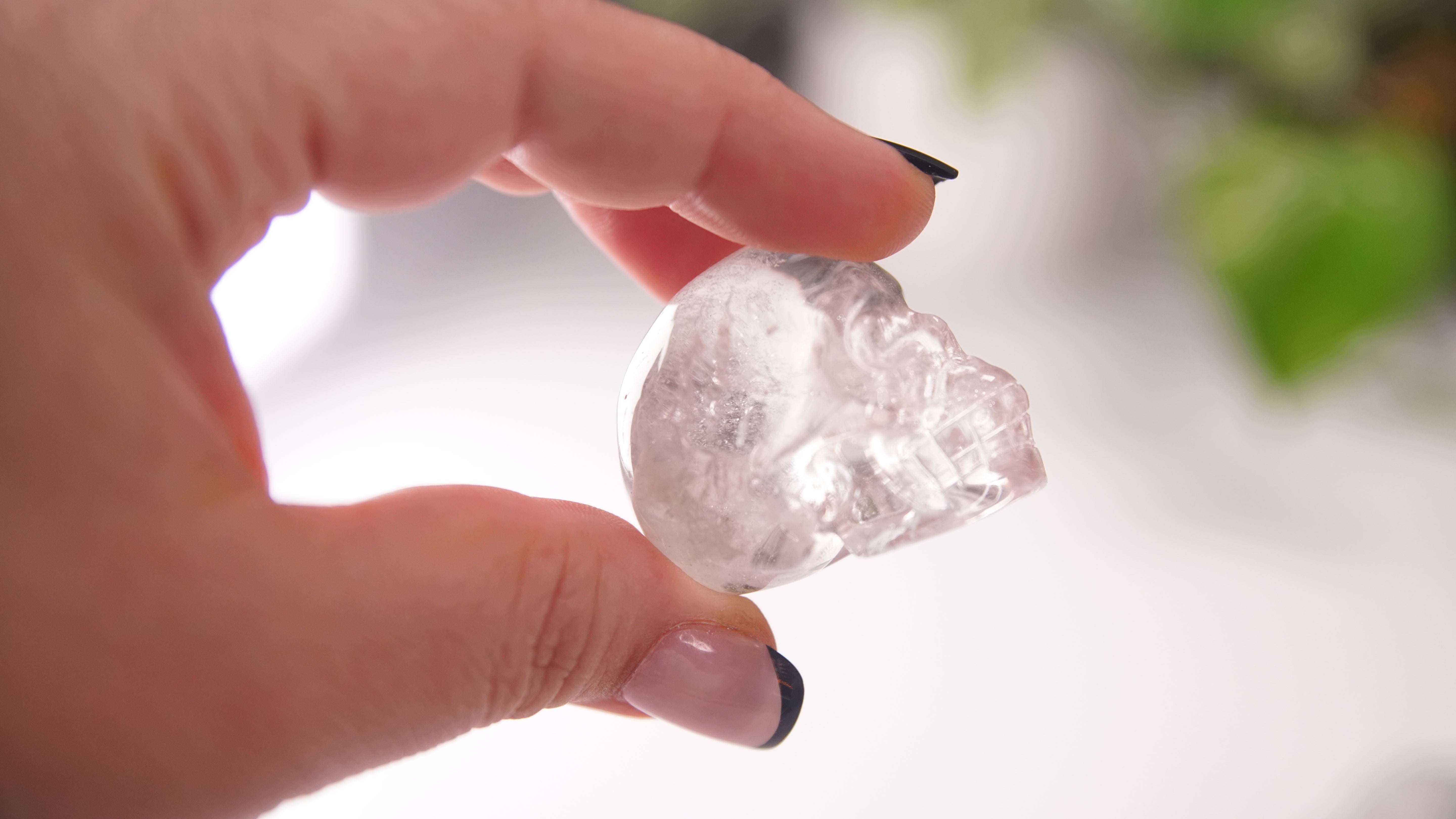 Garden Quartz Skulls Lodolite With Inclusions Crystal Carving (Small)