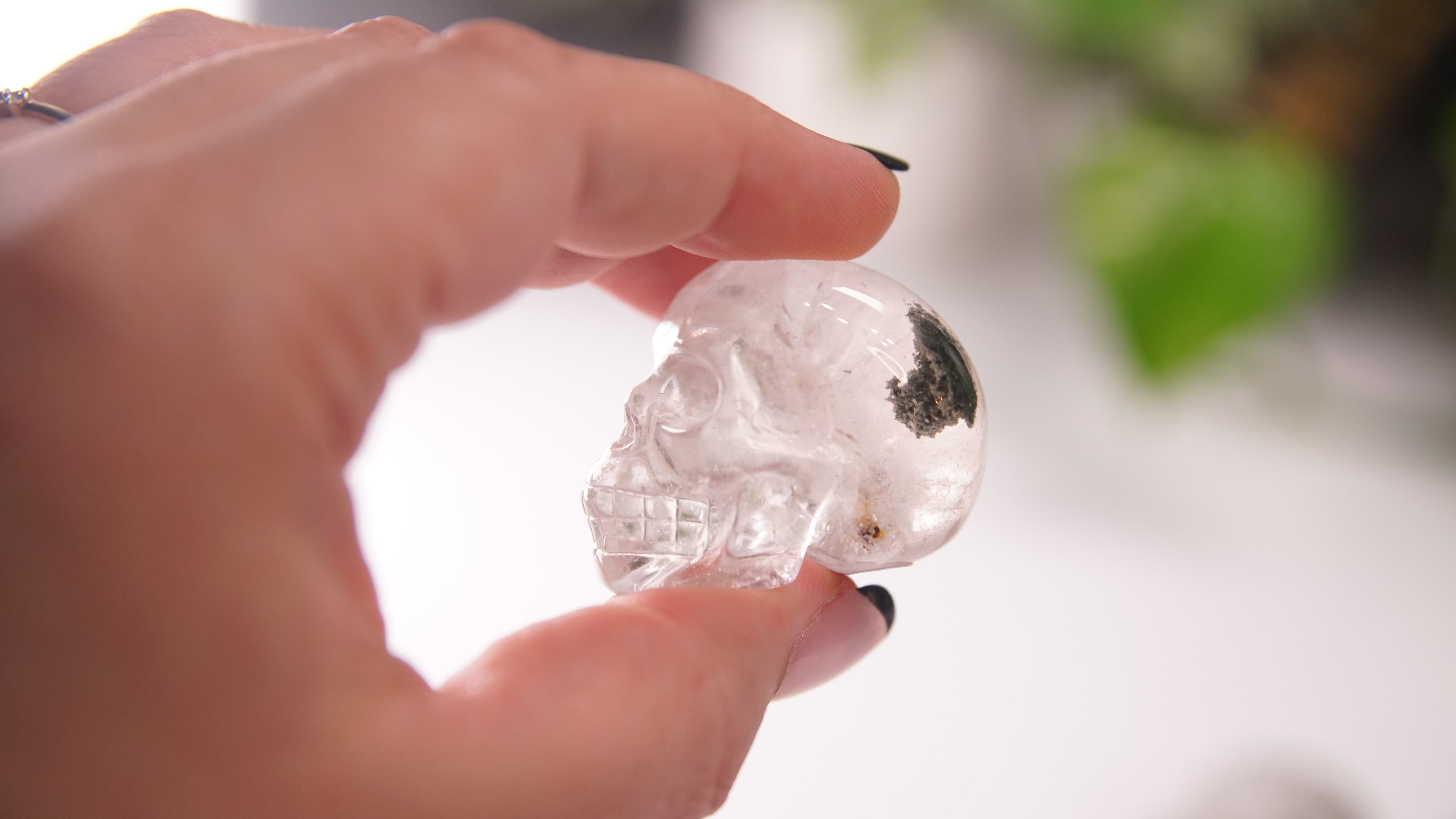 Garden Quartz Skulls Lodolite With Inclusions Crystal Carving (Small)