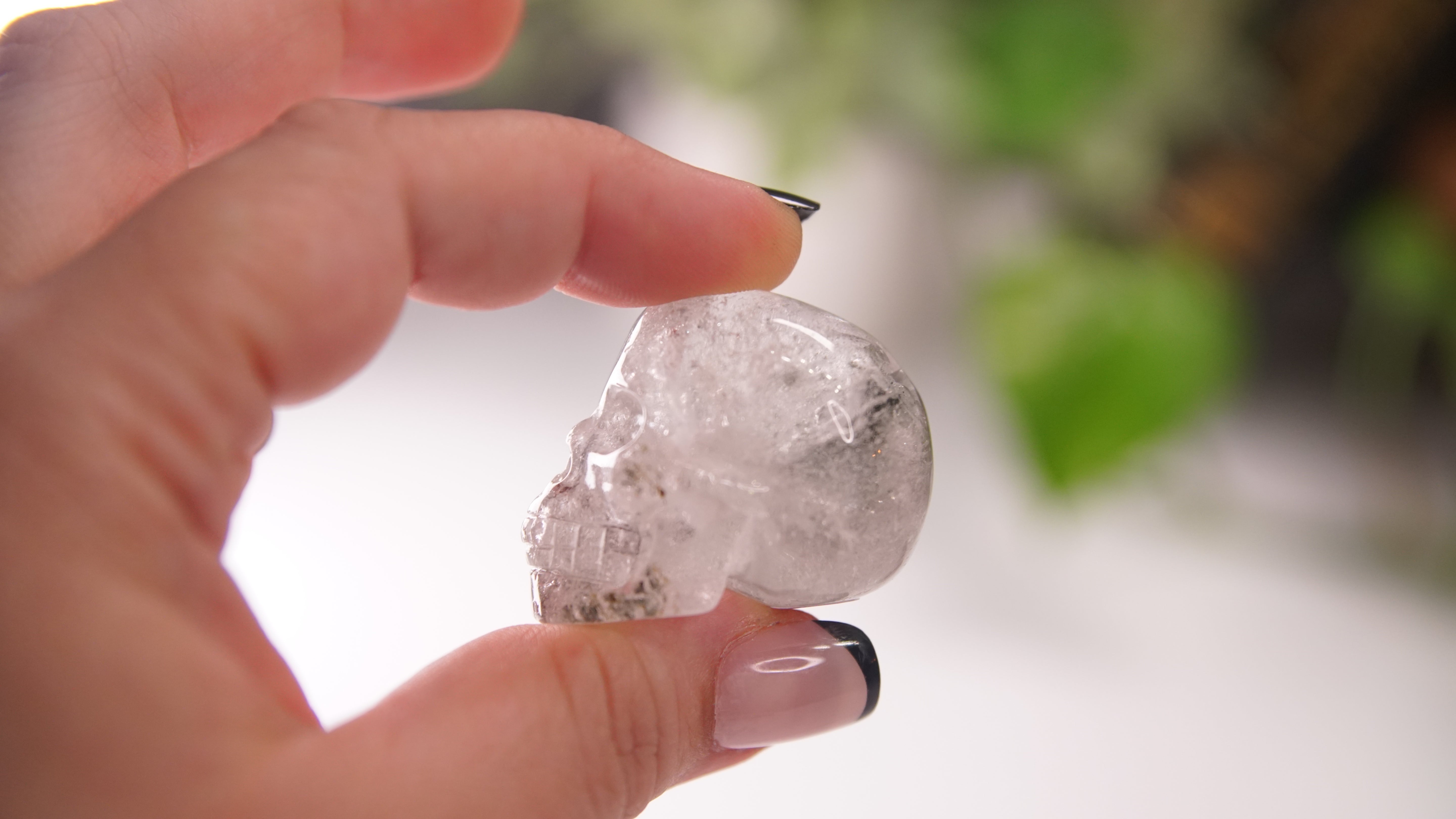 Garden Quartz Skulls Lodolite With Inclusions Crystal Carving (Small)