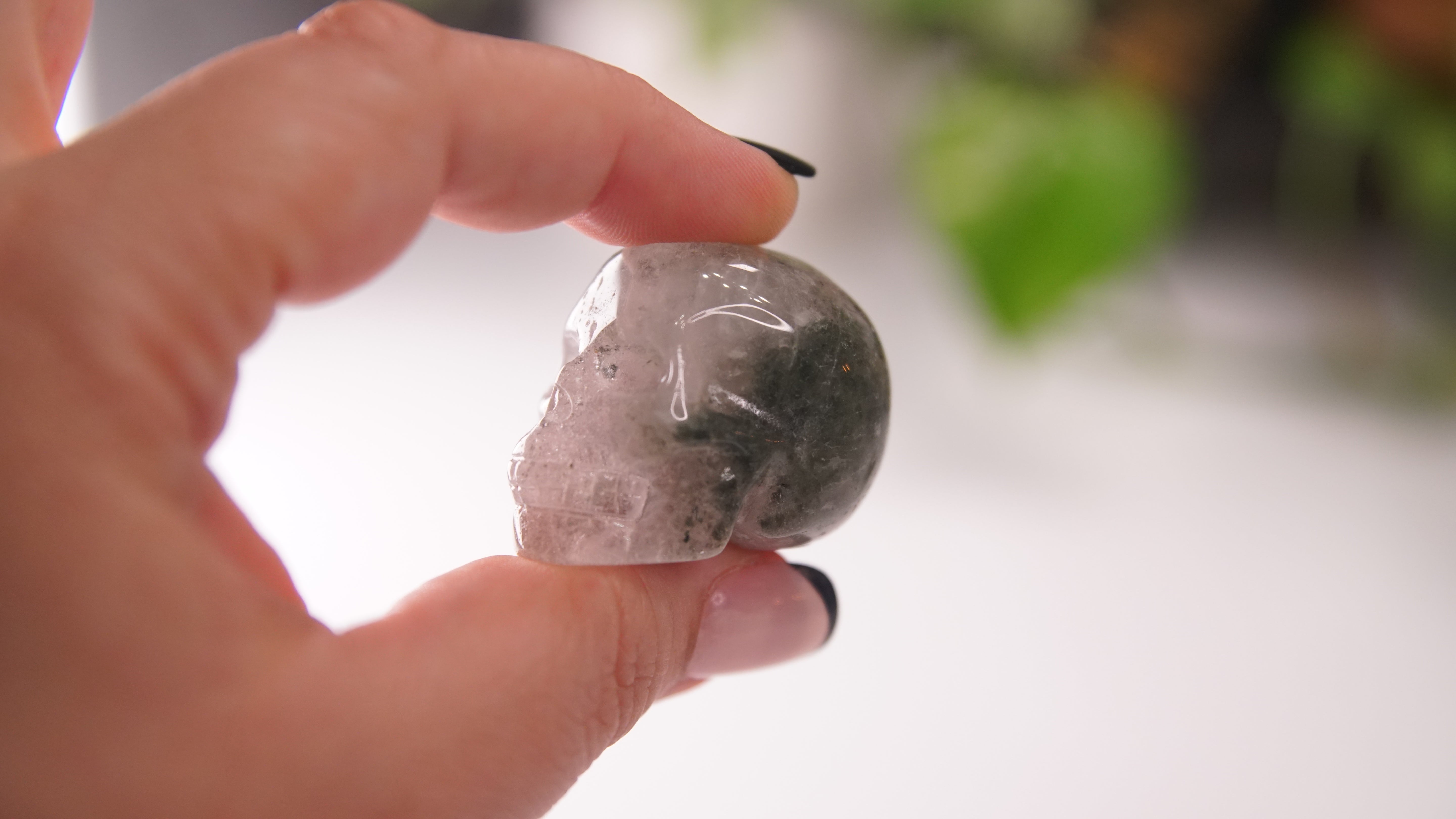 Garden Quartz Skulls Lodolite With Inclusions Crystal Carving (Small)