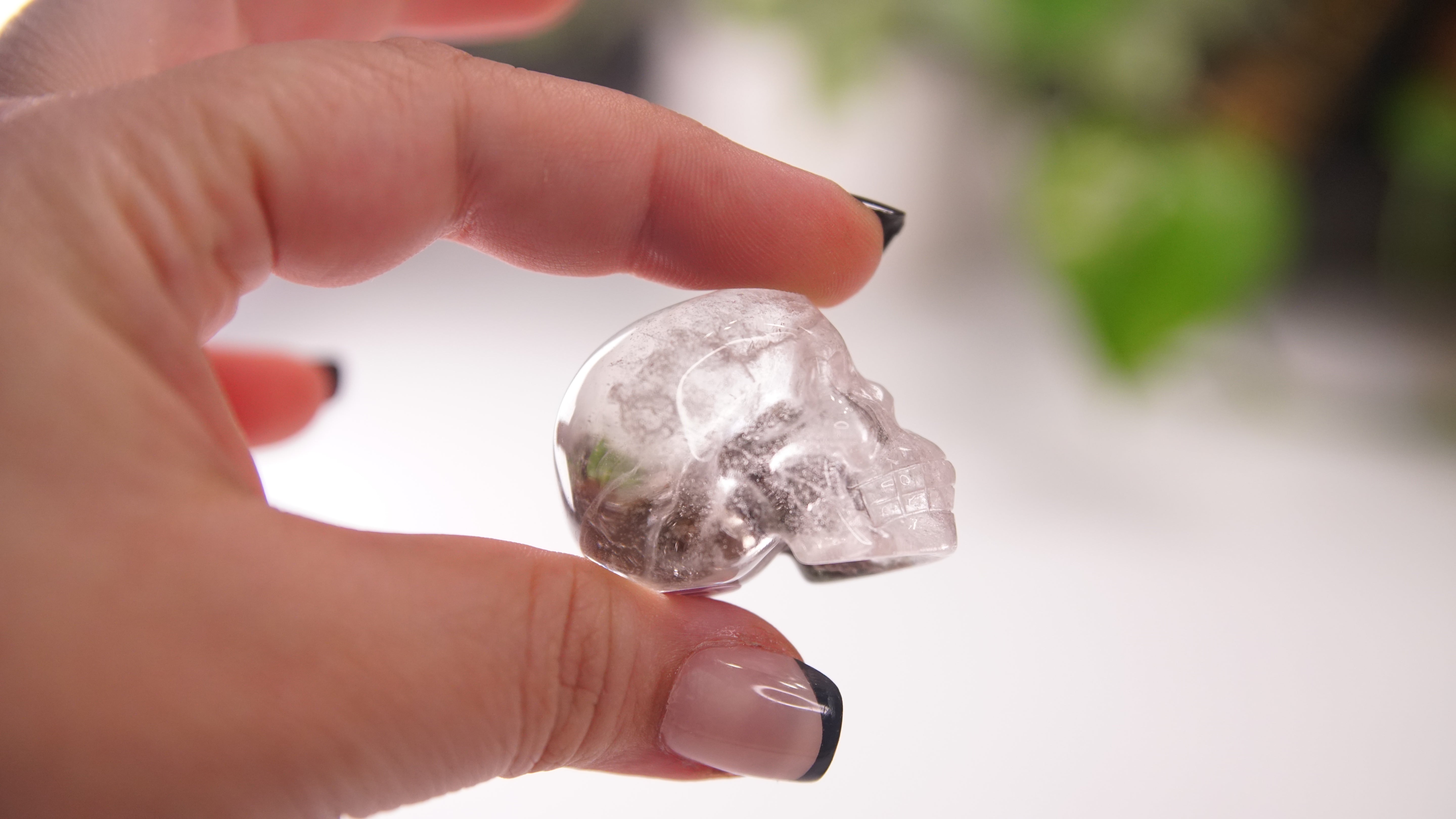Garden Quartz Skulls Lodolite With Inclusions Crystal Carving (Small)