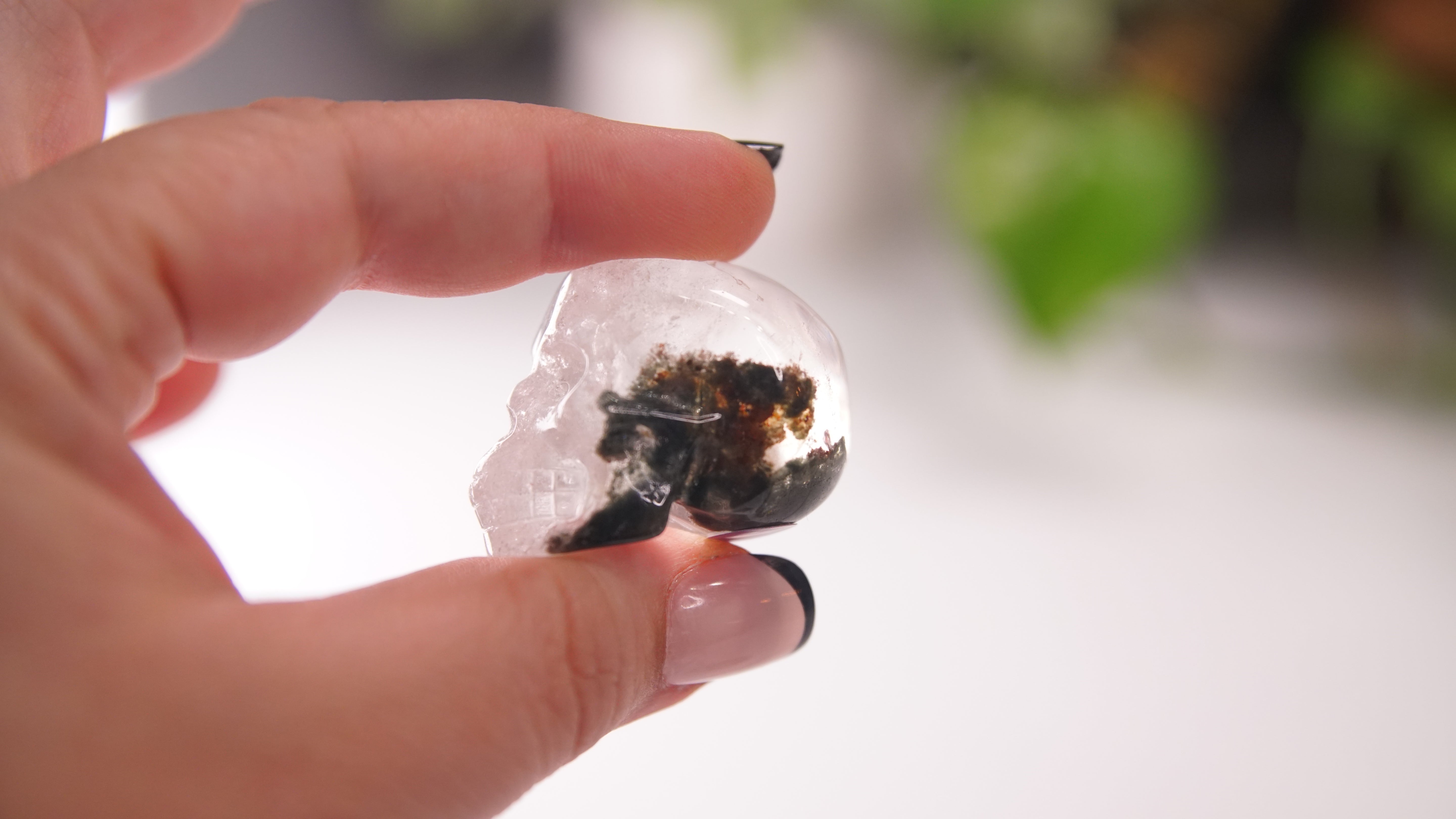Garden Quartz Skulls Lodolite With Inclusions Crystal Carving (Small)