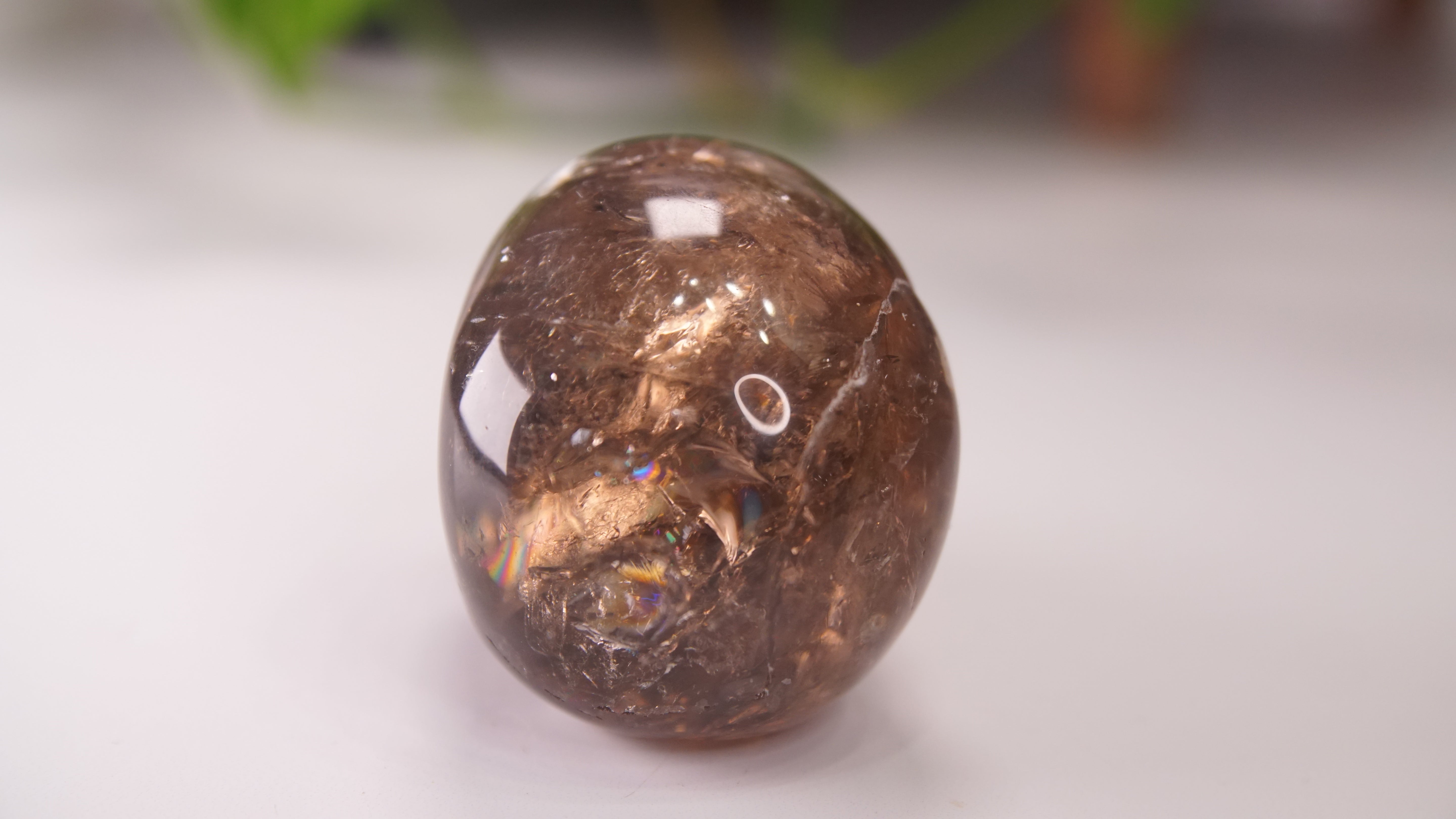 High Quality Smoky Quartz With Inclusions Crystal Carving