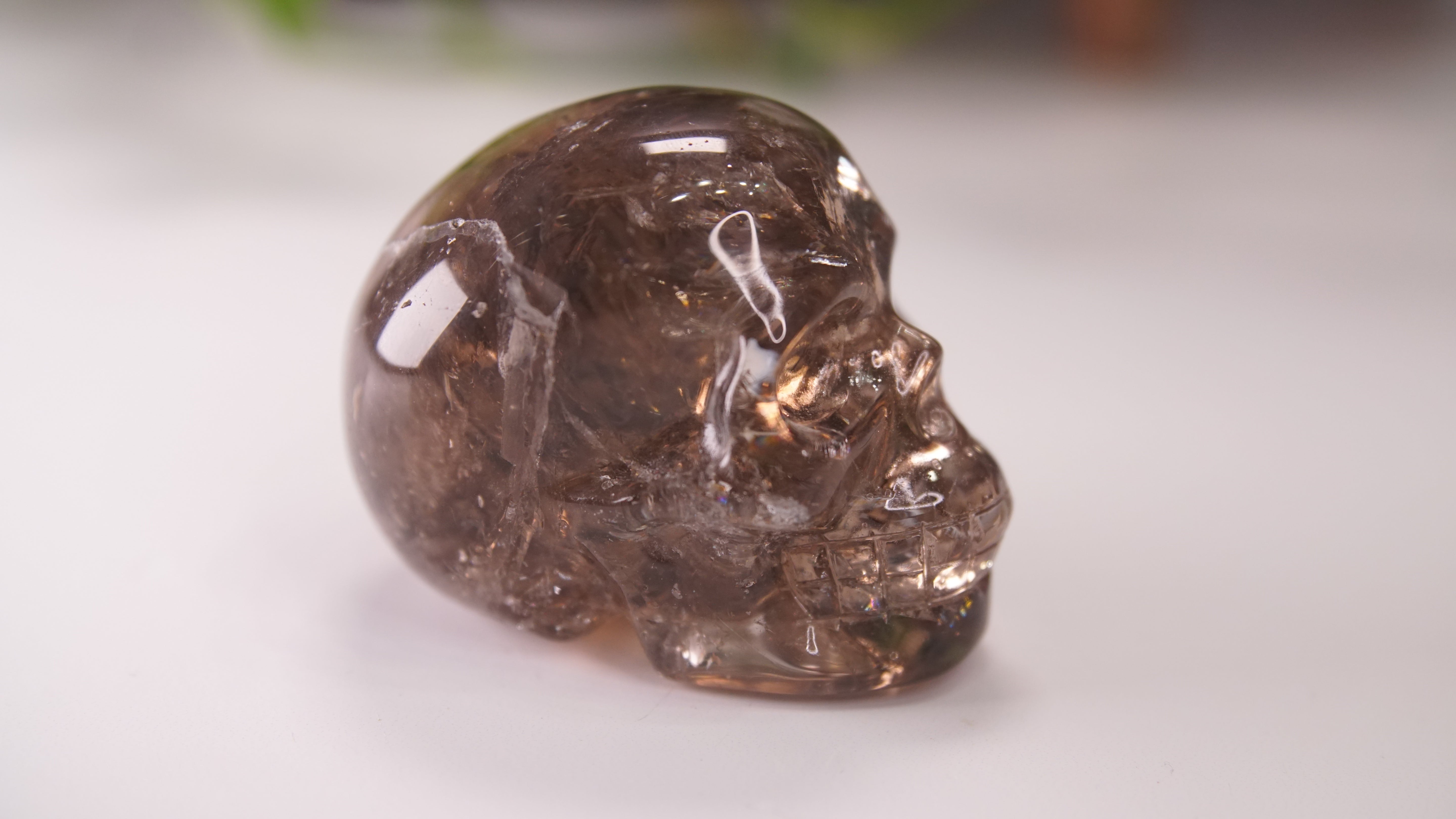 High Quality Smoky Quartz With Inclusions Crystal Carving